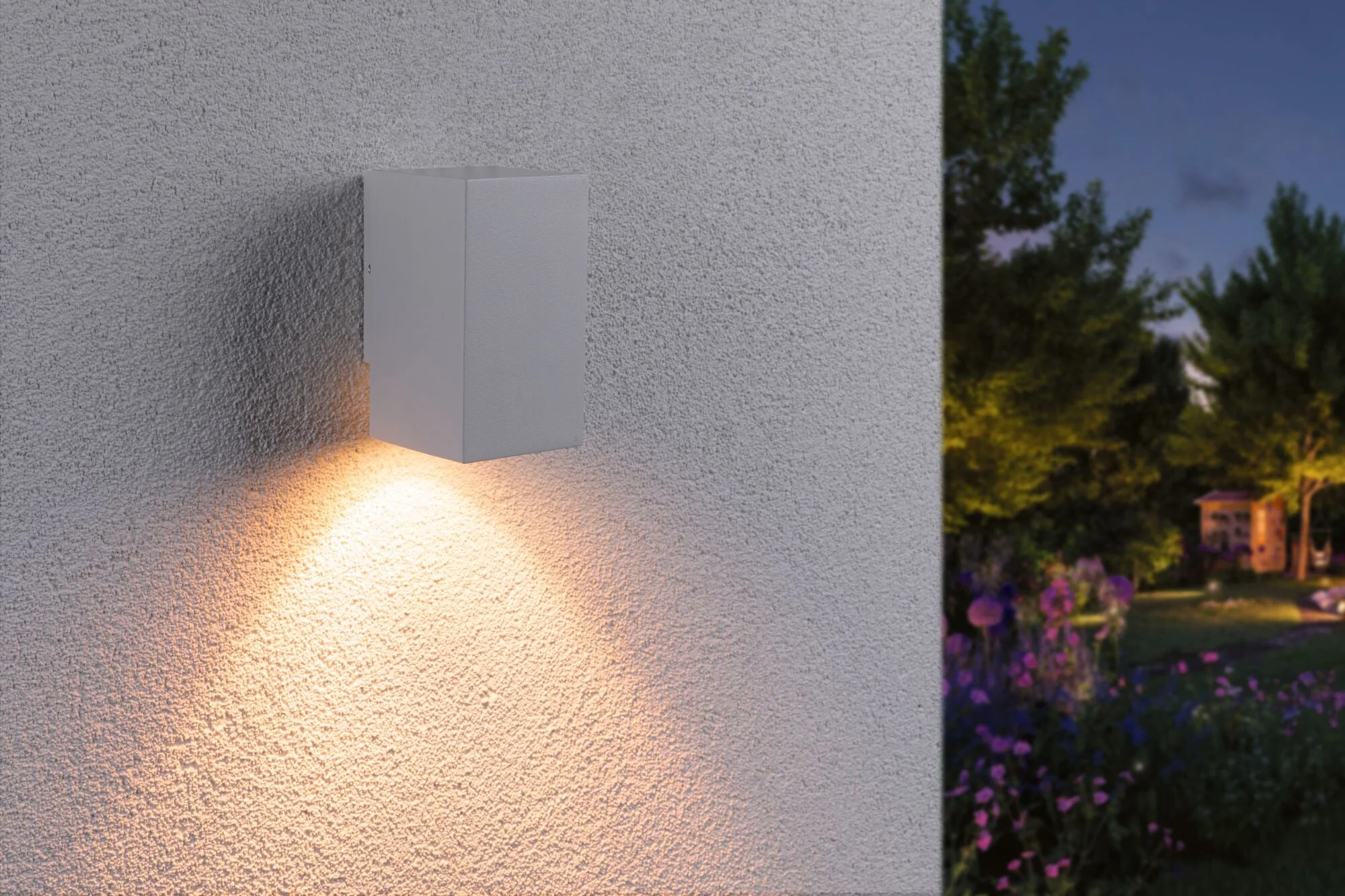 LED Wandleuchte Flame insektenfreundlich IP44 eckig 58x103mm 2200K 4W 265lm 230V 75° Weiß Metall - Image 4