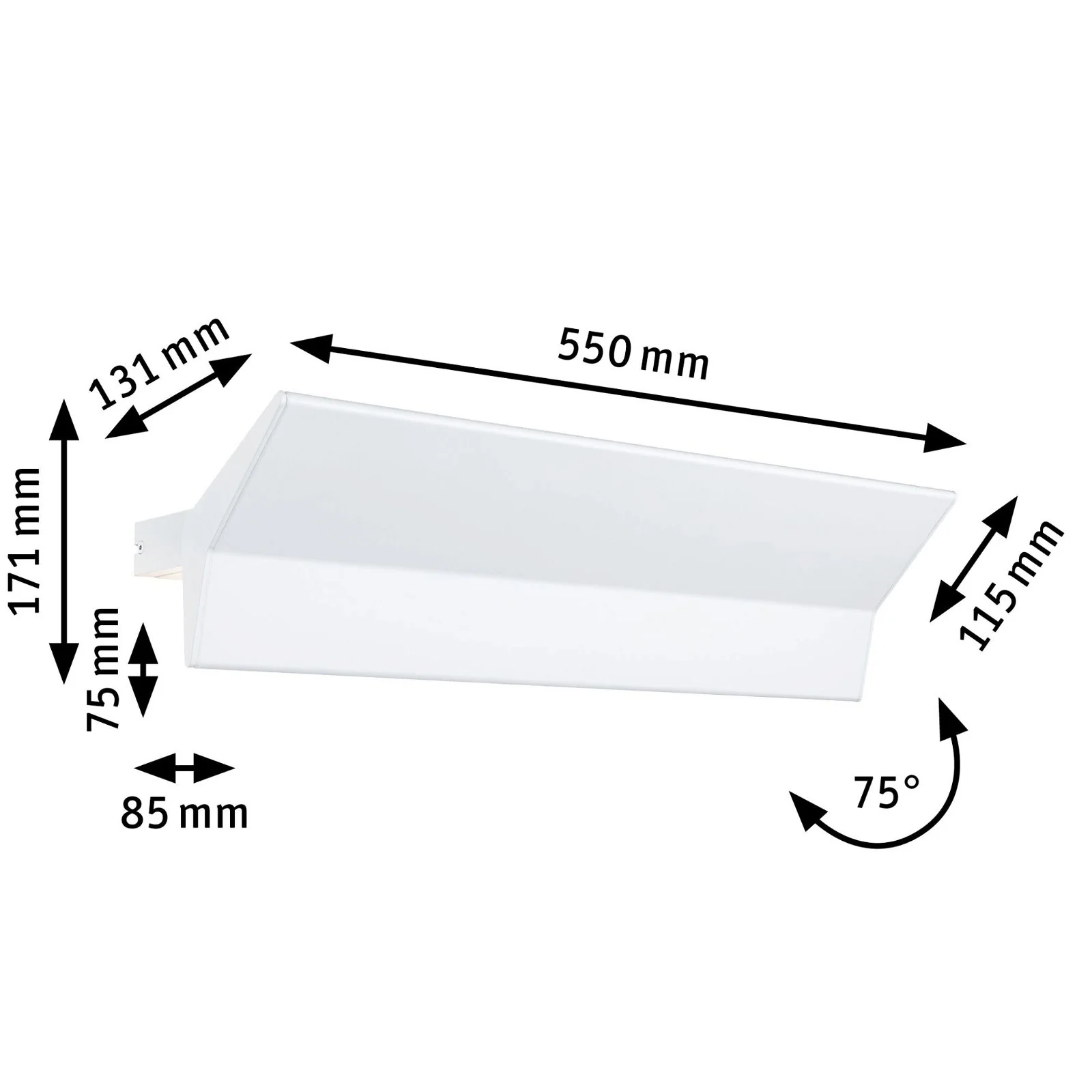 LED Wandleuchte Stine 2700K 1.400lm / 410lm 230V 13 / 1x4W dimmbar Weiß matt Wandaufbauleuchte - Image 3