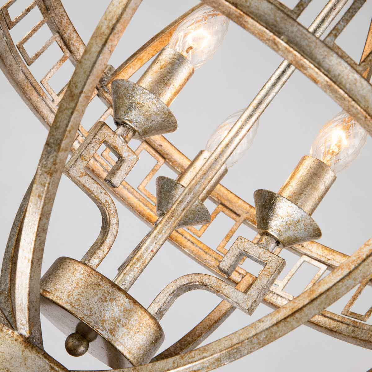 Lemuria 3-flammige Pendelleuchte, Antik-Gold, Elfenbeinfarbener Schirm - Image 5
