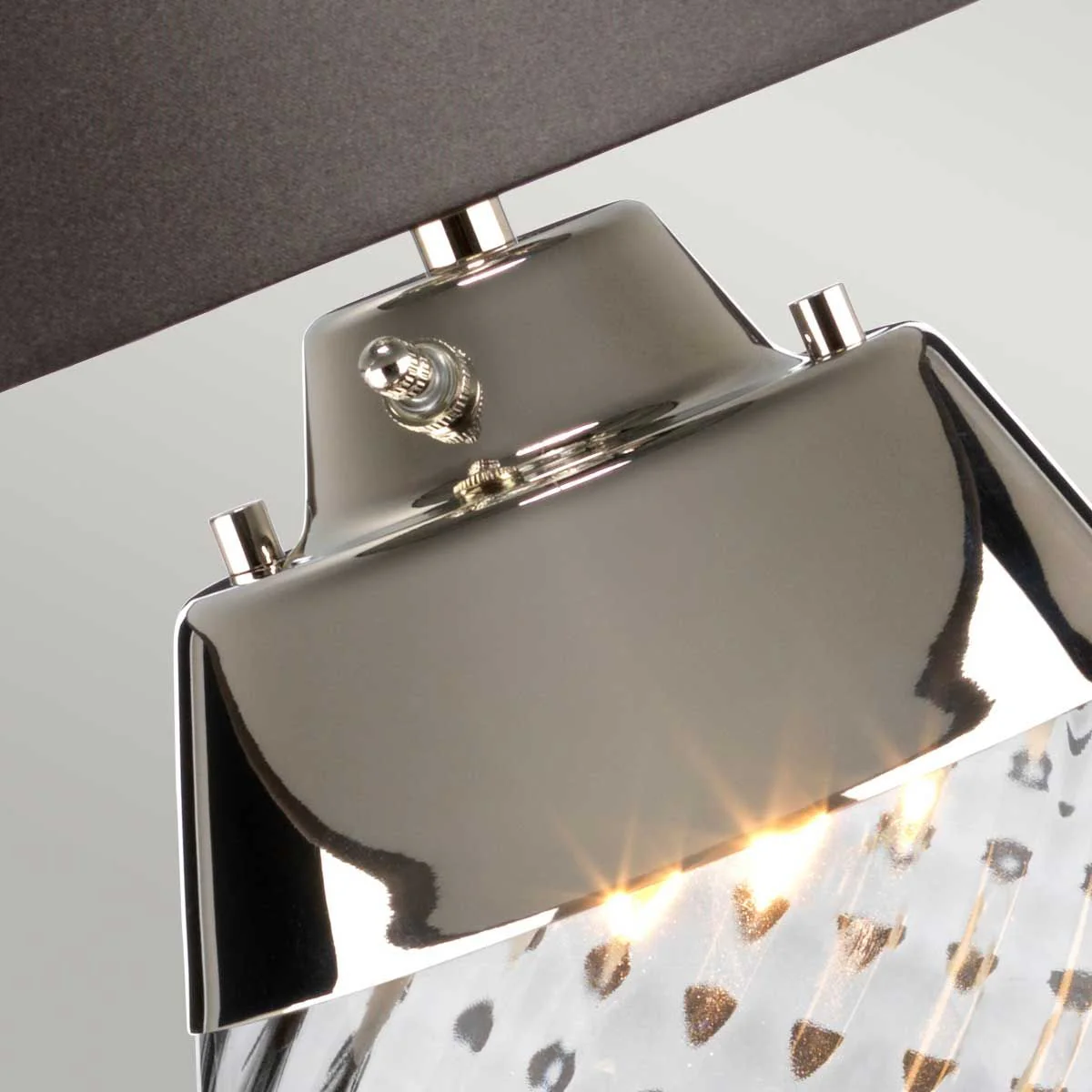 Lena 2-flammige große Tischlampe in Rauchgrau - Rauchgetöntes Glas / Schieferschirm - Image 3