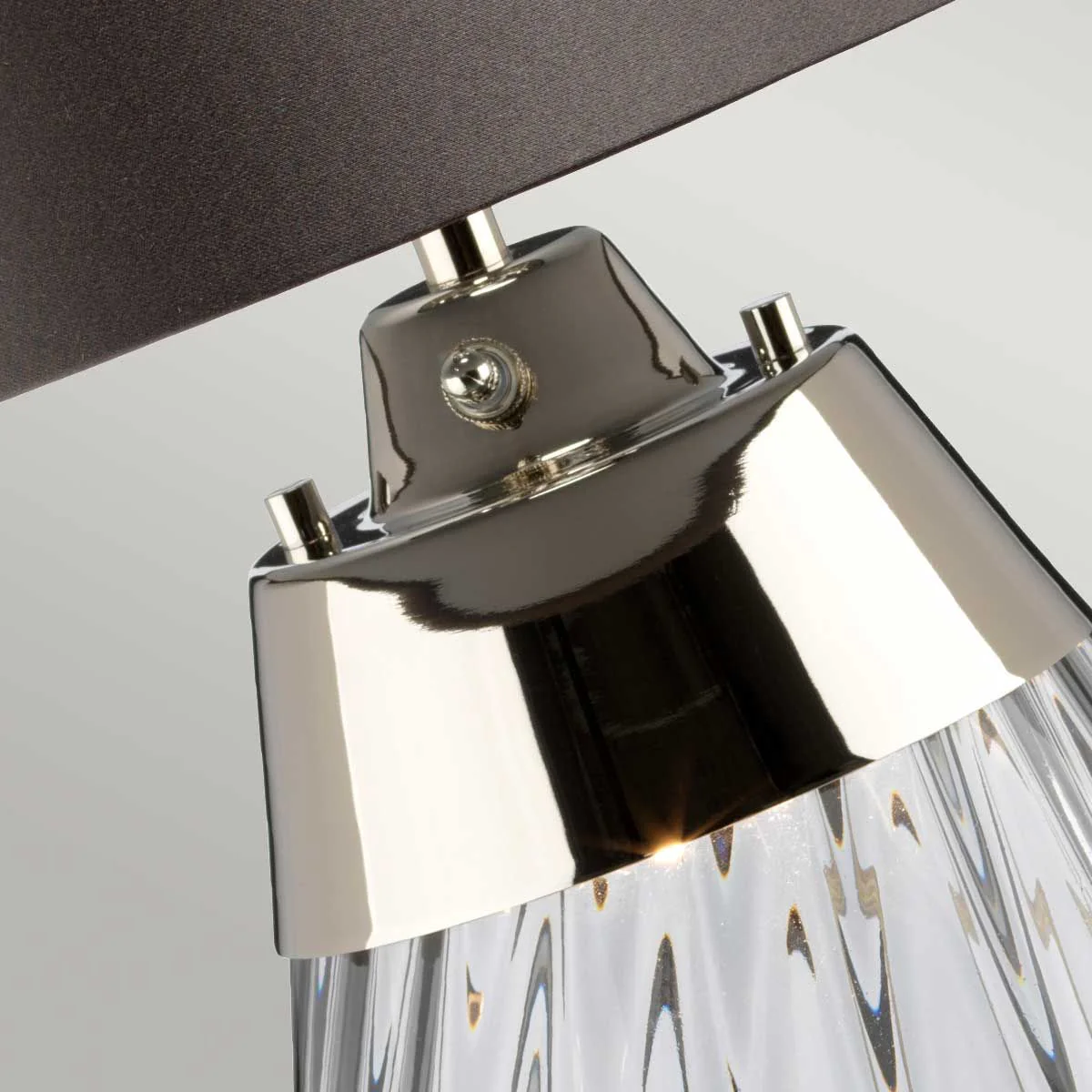 Lena 2-flammige kleine Tischlampe in Rauchoptik – Rauchgetöntes Glas/Schieferschirm - Image 3