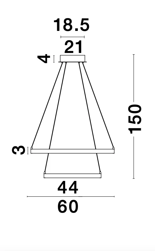 LEON Pendelleuchte 67 Watt 600 mm 3000 Kelvin - Image 2