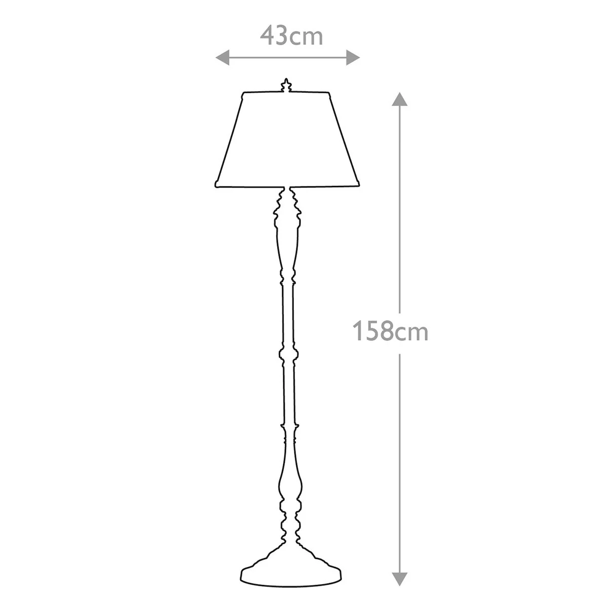 Lincolndale 1-flammige Stehlampe - Astralbronze mit natürlichem Schirm - Image 5