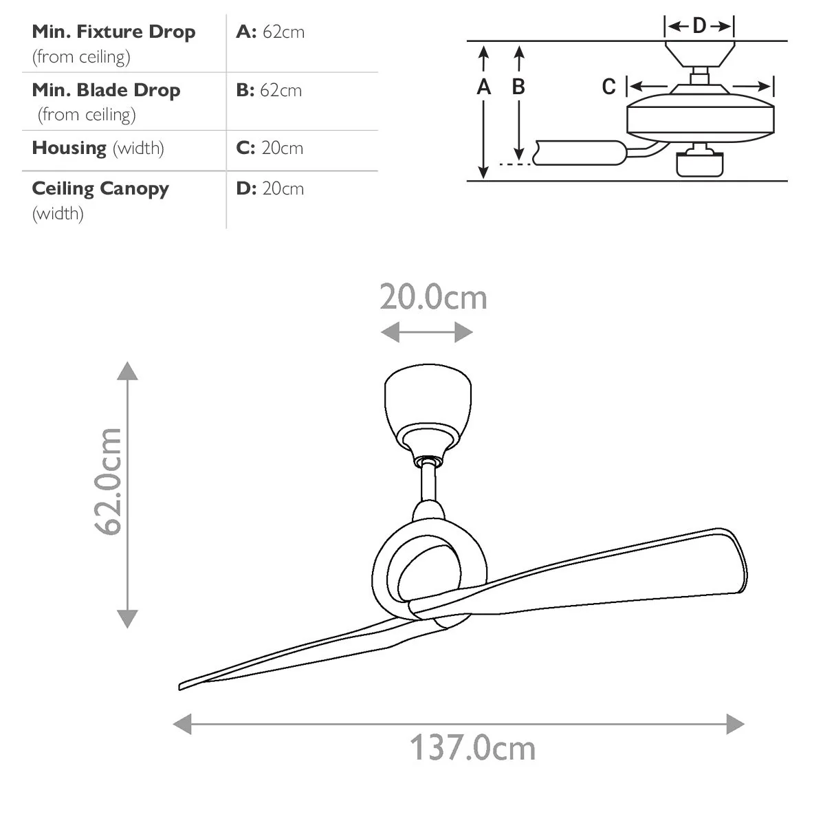 Link - 54 Zoll / 137 cm Ventilator - Poliertes Nickel - Image 8