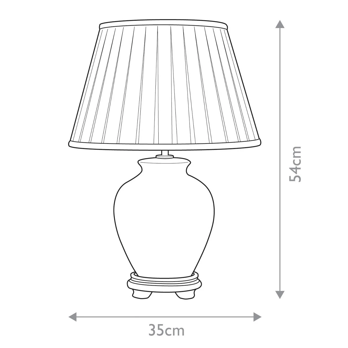 Linyi 1-flammige Tischlampe mit hohem Empire-Schirm - Blau und Weiß mit elfenbeinfarbenem Schirm - Image 6
