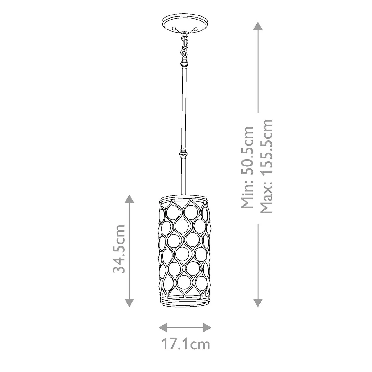 Lucia 1-flammige Mini-Pendelleuchte - Brüniertes Silber - Image 7
