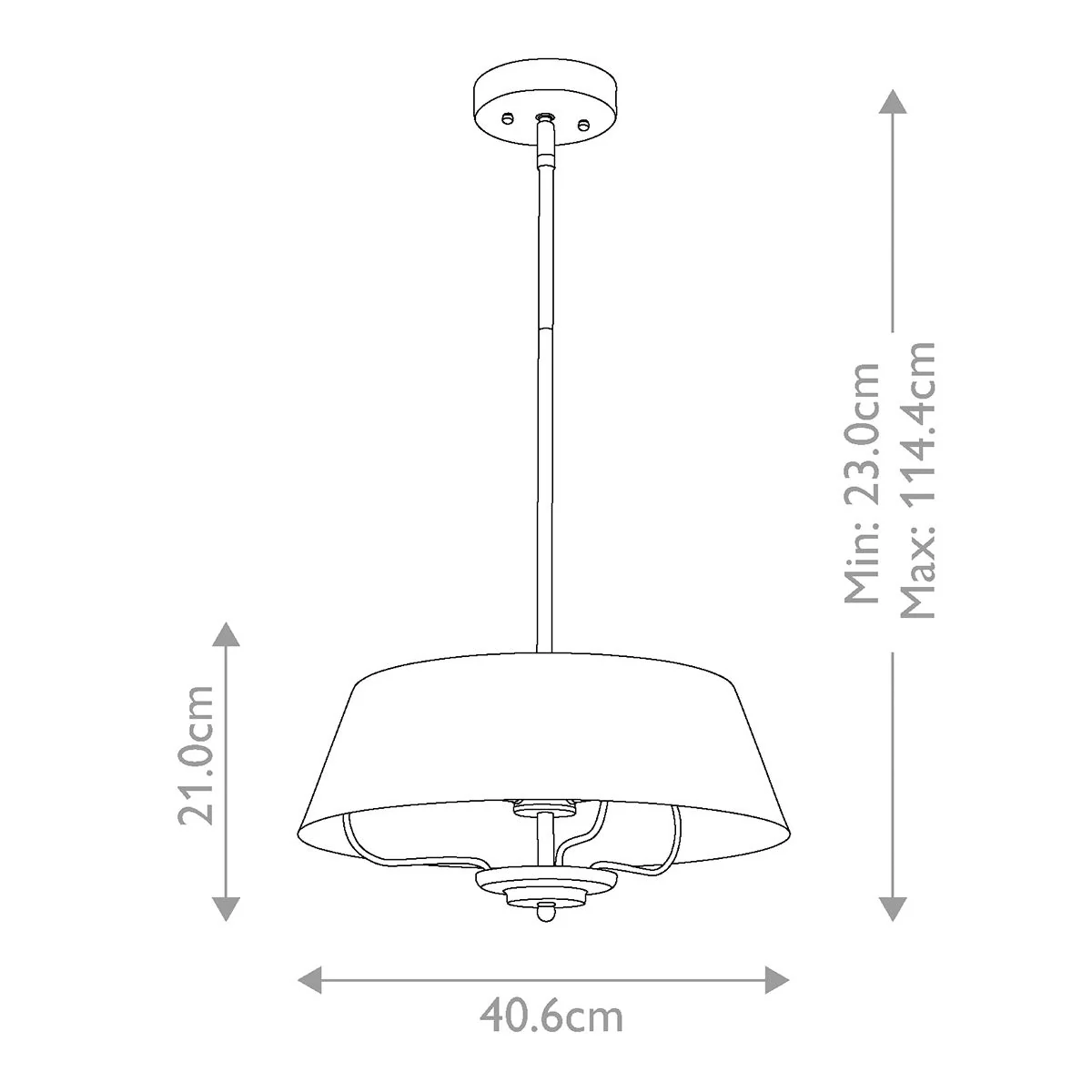 Luella 3lt Pendelleuchte mit zwei Halterungen, gebürstetes Naturmessing - Image 9