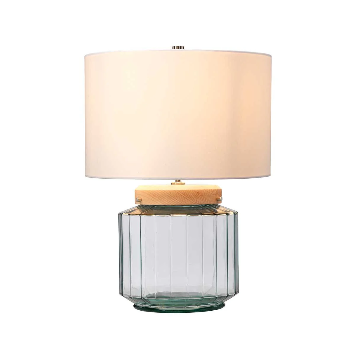 Luga Tischlampe - Natur - Metallarbeiten Nickel poliert - Glaswaren Klar/Natur - Holzlicht - Image 6
