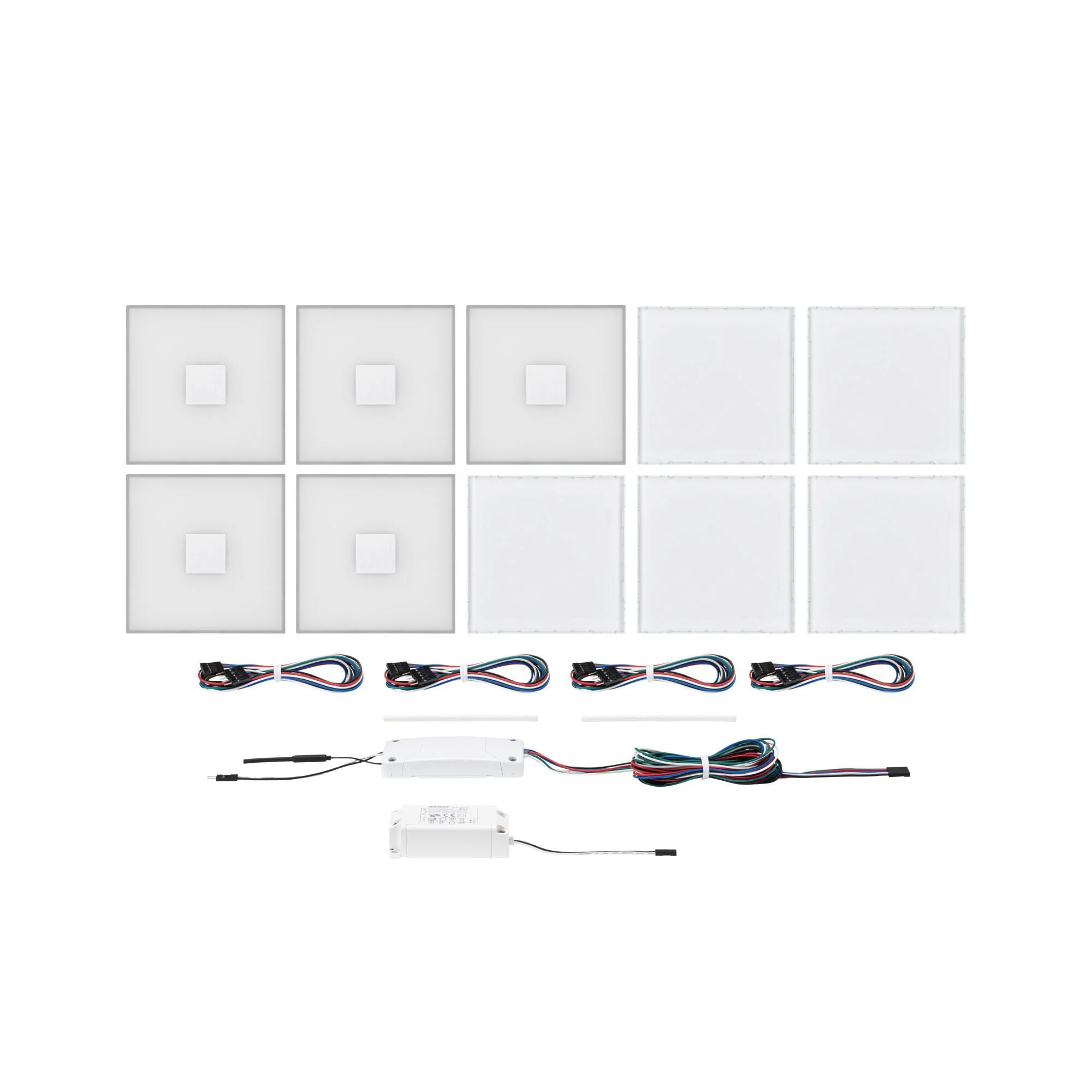 LumiTiles Square 5er-Set IP44 100x10mm 5x12lm 230/12V 5x0,8W dimmbar RGBW+ Weiß Kunststoff/Aluminium - Image 7