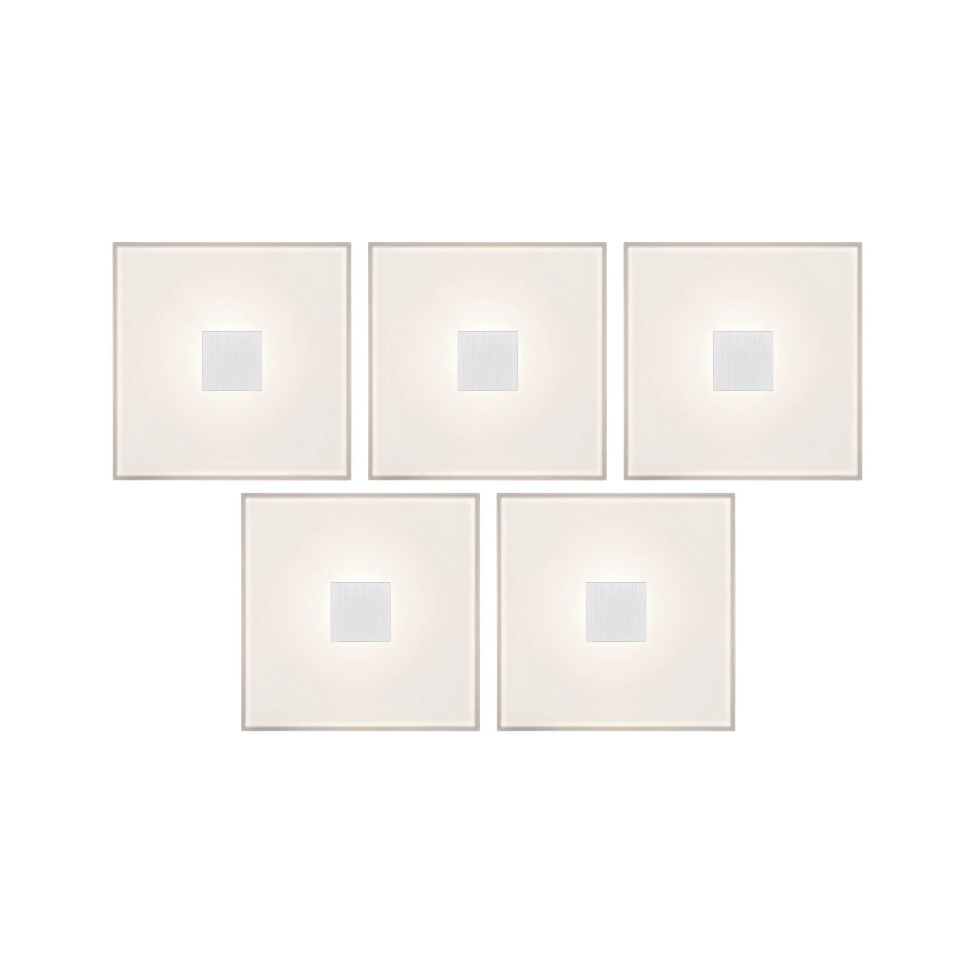 LumiTiles Square 5er-Set IP44 100x10mm 5x20lm 230/12V 5x0,8W 2700K Weiß Kunststoff/Aluminium - Image 2