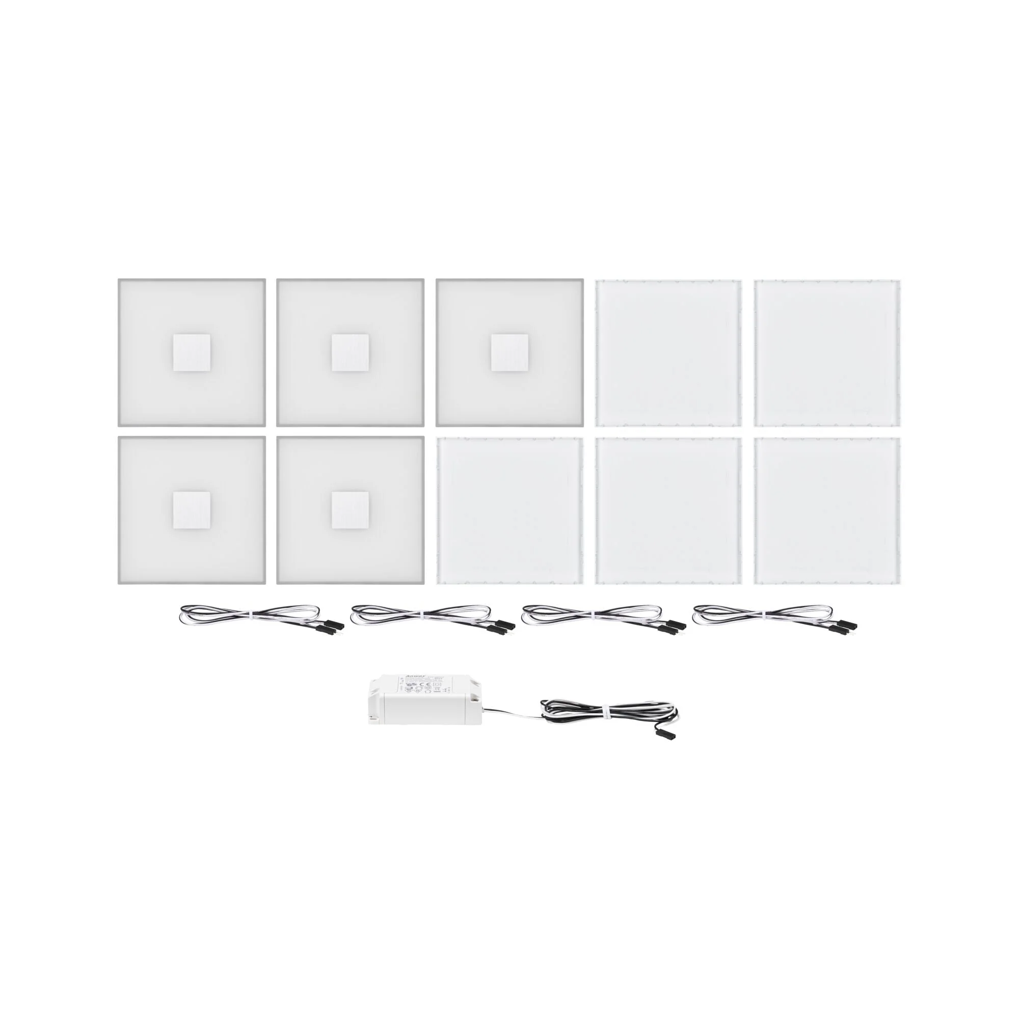 LumiTiles Square 5er-Set IP44 100x10mm 5x20lm 230/12V 5x0,8W 2700K Weiß Kunststoff/Aluminium - Image 7