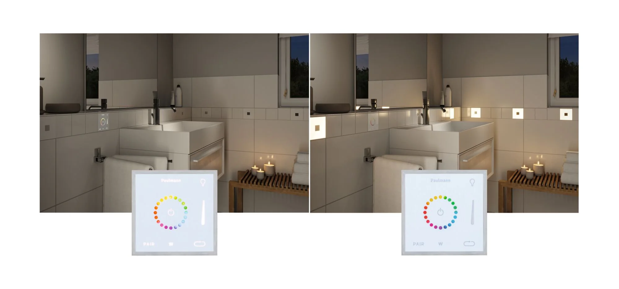 LumiTiles Square Touch Modul IP44 100x10mm RGBW+ Weiß Kunststoff/Aluminium - Image 4
