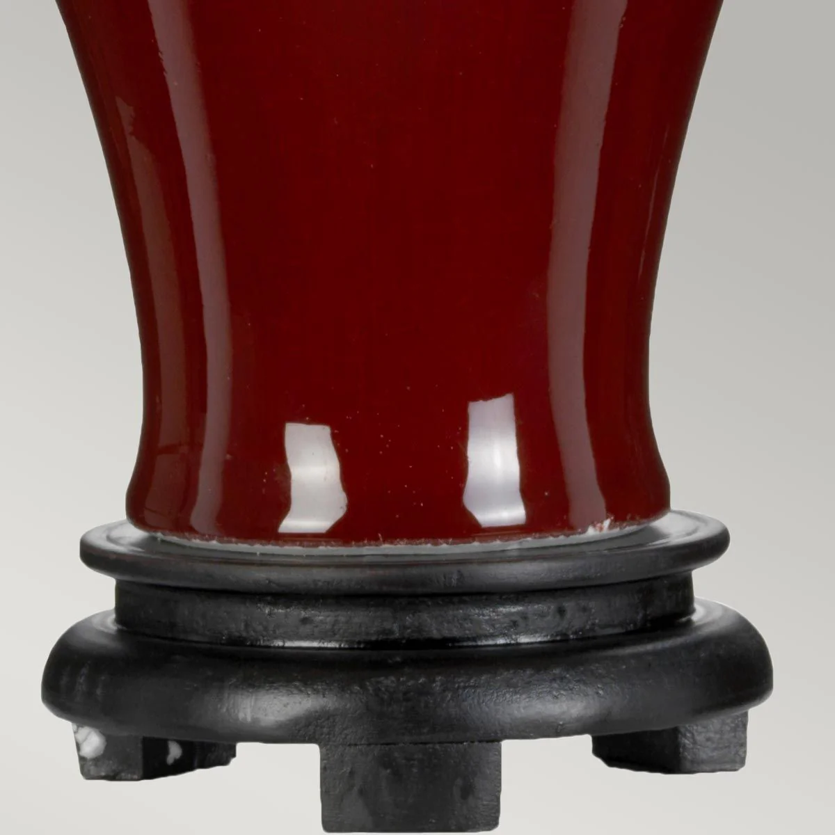 Majin 1-flammige Tischlampe mit hohem Empire-Schirm - Ochsenblut mit Creme mit burgunderfarbenem und goldenem Schirmrand - Image 5