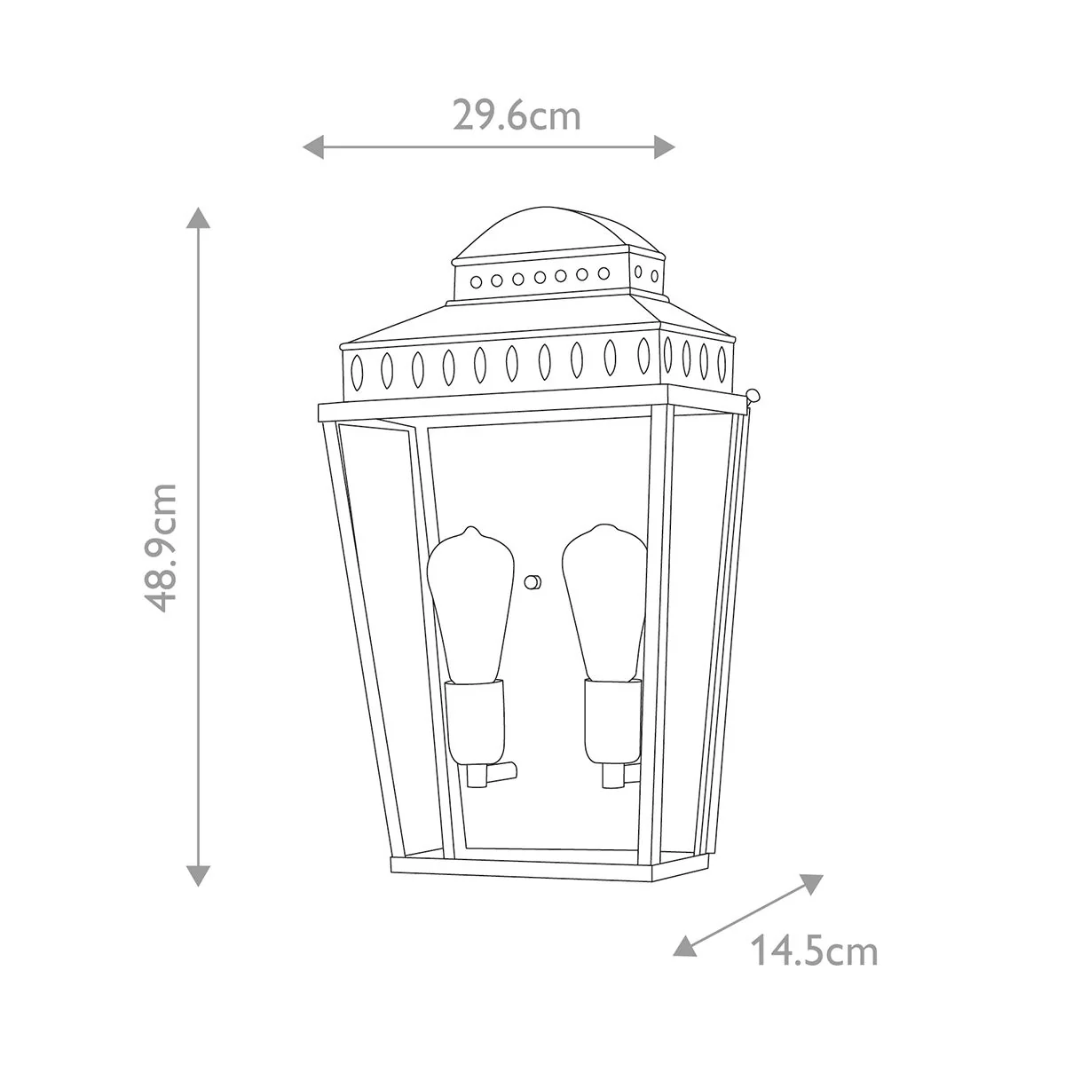 Mansion House Große Wandlaterne mit 1 Licht, gealtertes Messing - Image 7