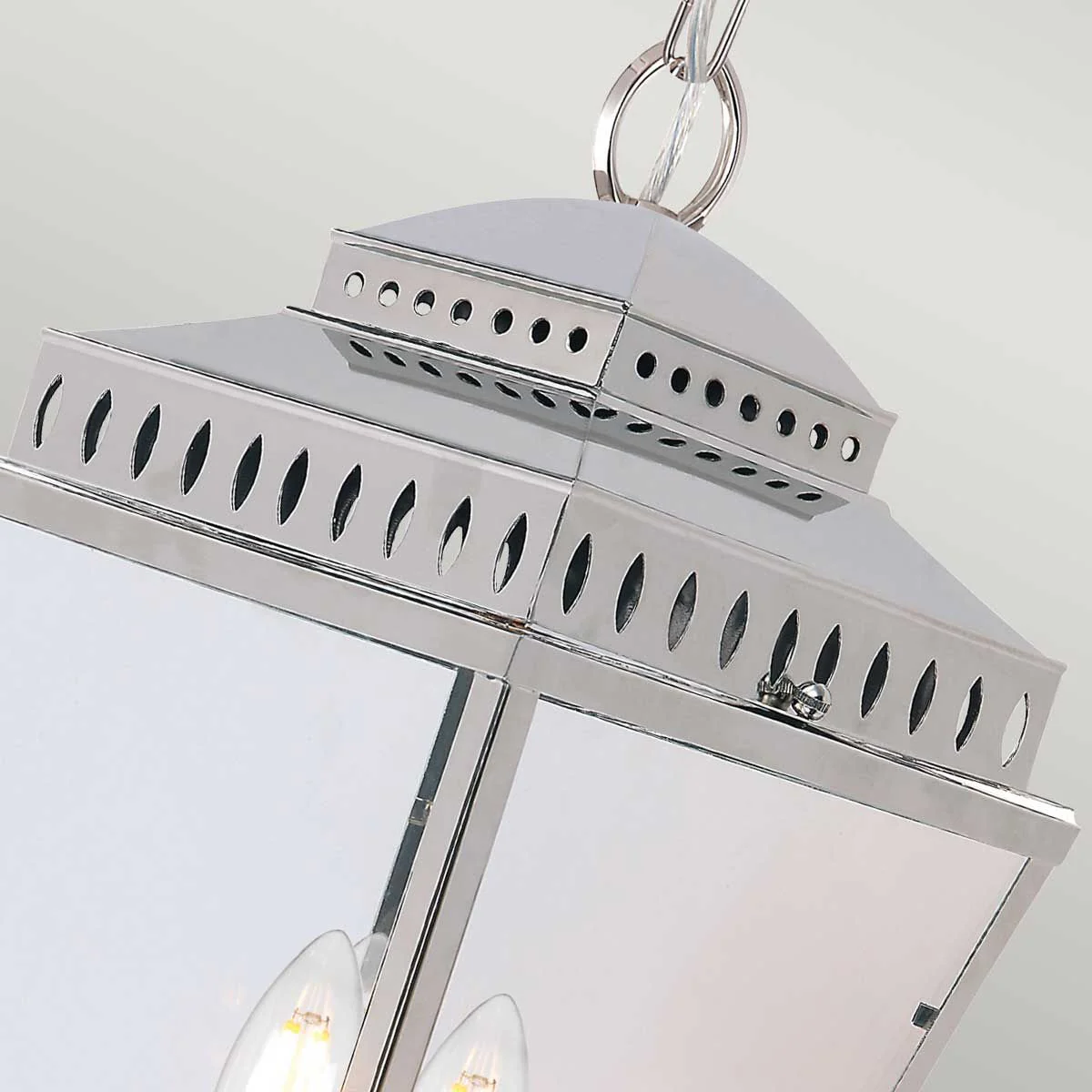 Mansion House Laterne mit Kettenbeleuchtung, 3 Lichter, poliertes Nickel - Image 2