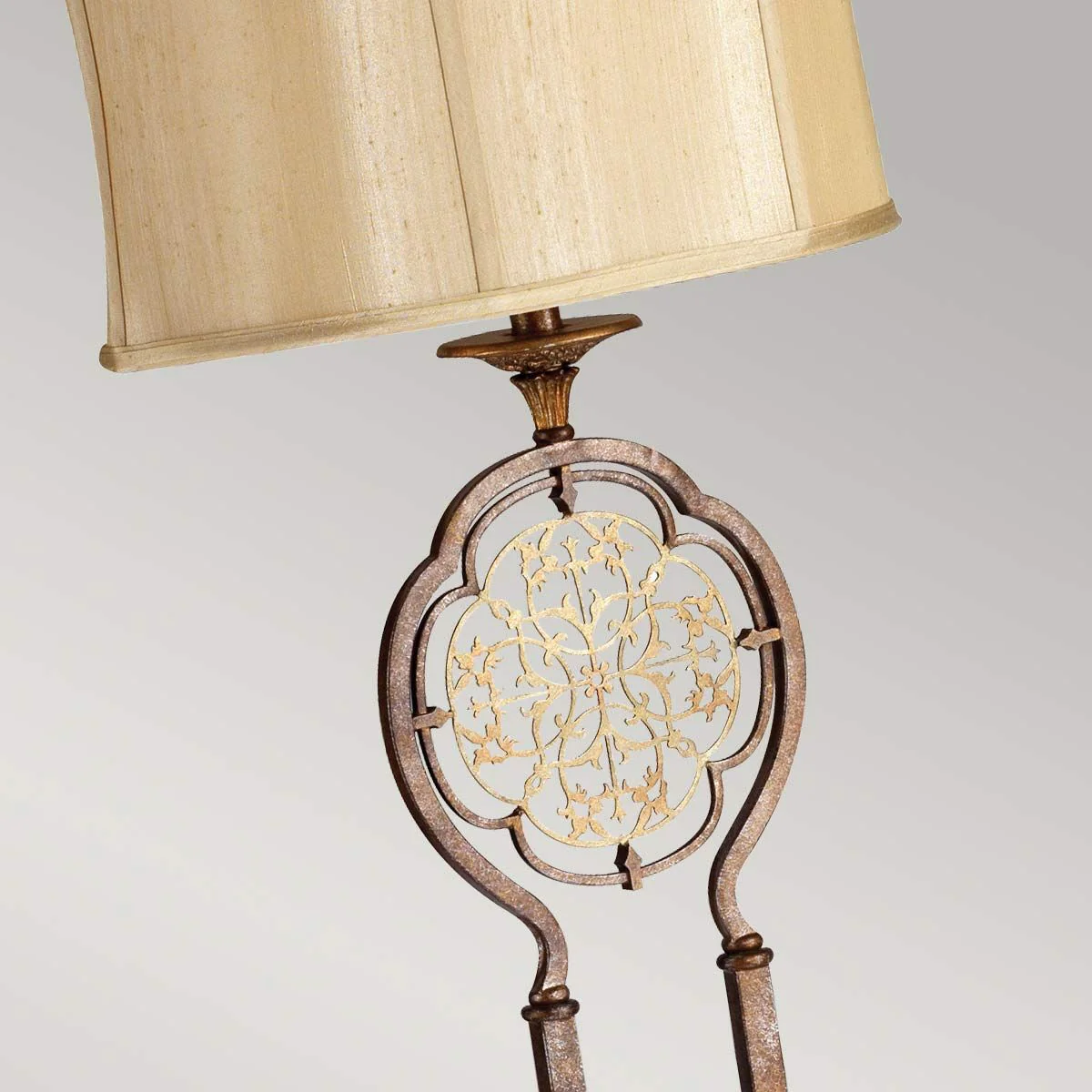 Marcella 1-flammige Stehlampe - Britische Bronze/Oxidierte Bronze mit hellgoldenem Schirm - Image 3