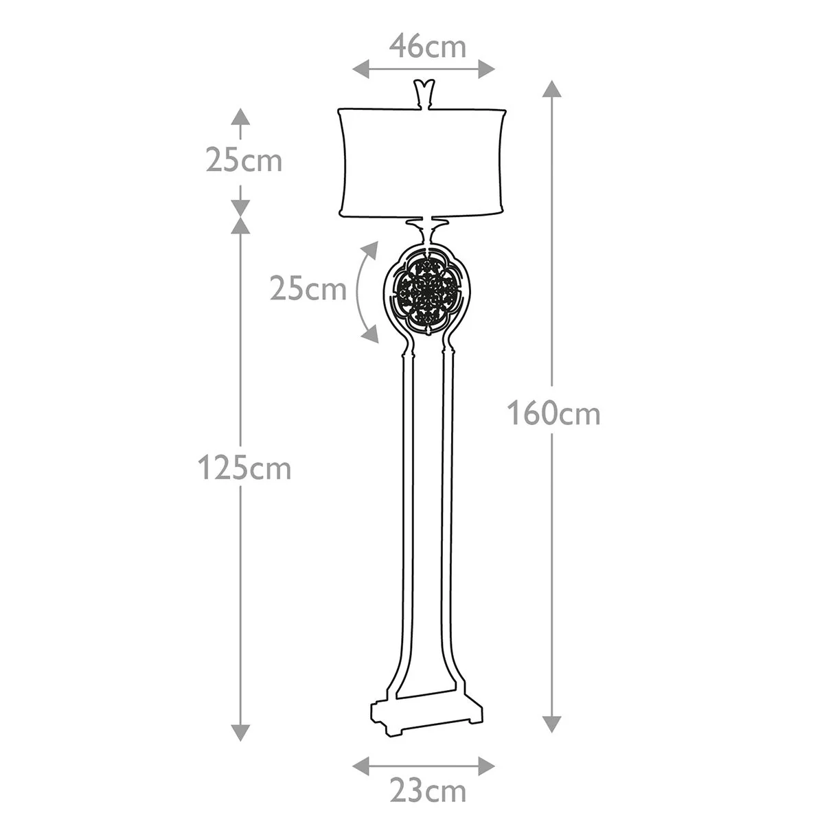 Marcella 1-flammige Stehlampe - Britische Bronze/Oxidierte Bronze mit hellgoldenem Schirm - Image 5