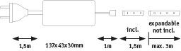 MaxLED 1000 Tageslichtweiß Basisset 1,5m beschichtet IP44 18W 880lm/m 144 LEDs/m 6500K 36VA - Image 3
