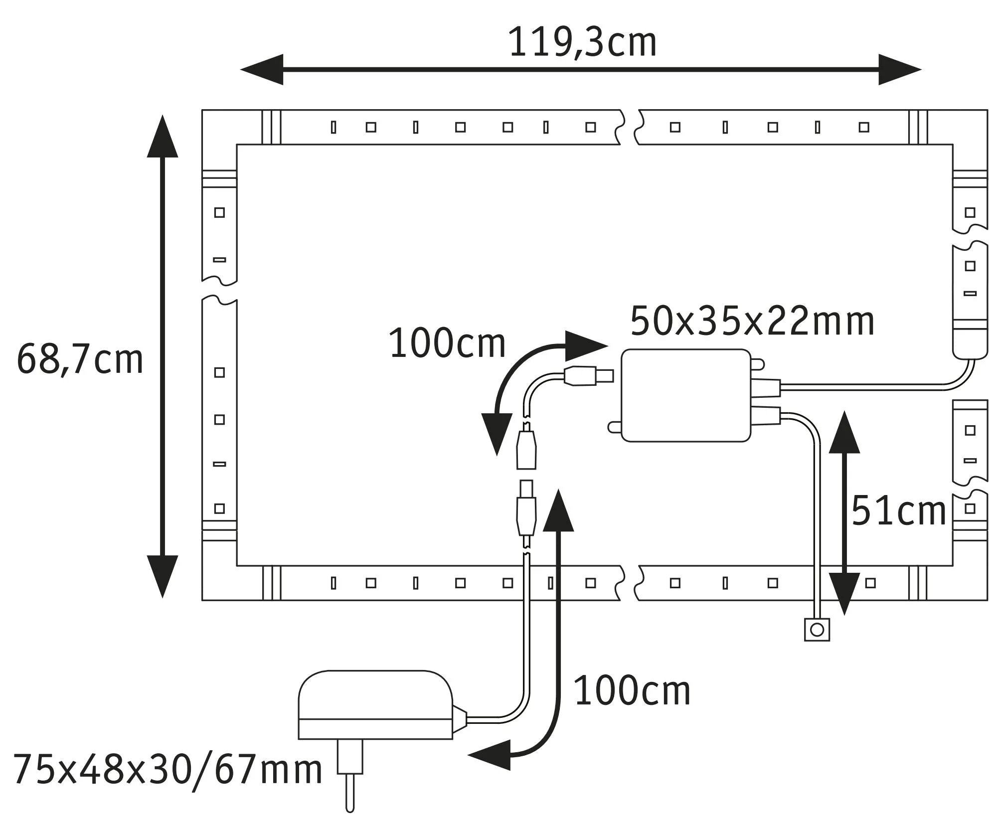 MaxLED 250 TV Comfort  Basisset 55 Zoll 3,6m 20,5W 278lm/m 31 LEDs/m RGBW+ 24VA - Image 3