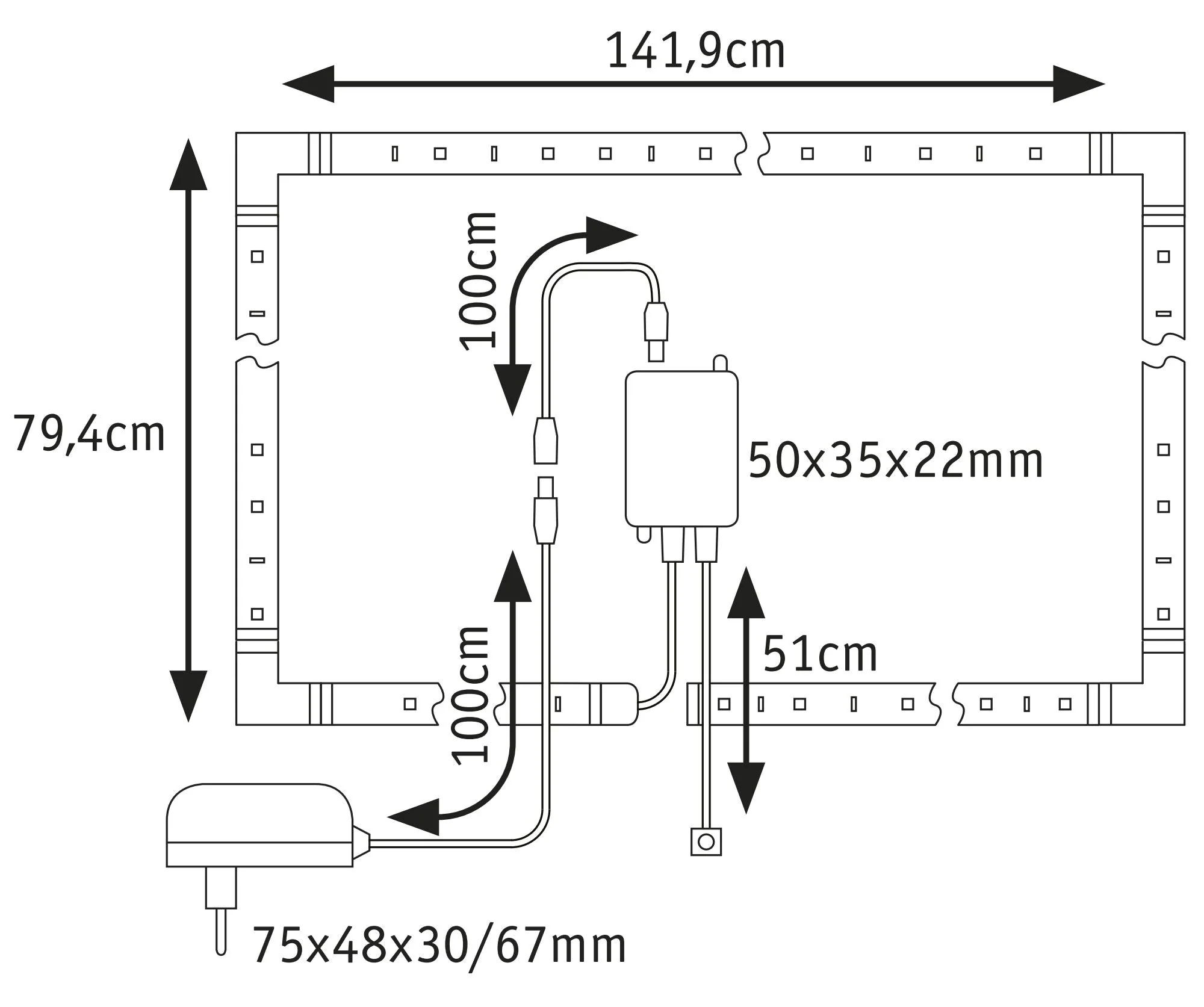 MaxLED 250 TV Comfort  Basisset 65 Zoll 4,3m 22W 233lm/m 28 LEDs/m RGBW+ 24VA - Image 3
