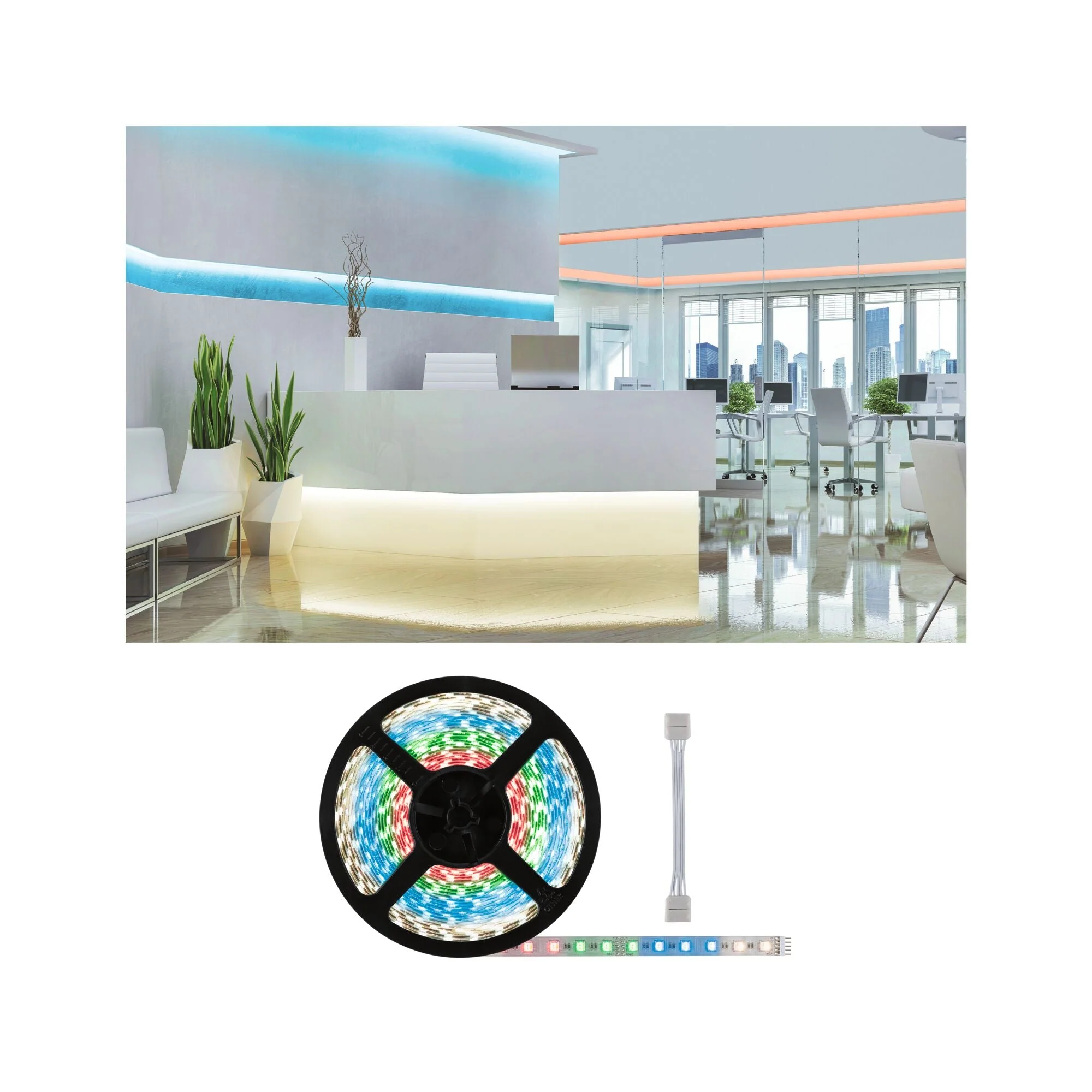 MaxLED 500 RGBW  Einzelstripe inkl. Adapterkabel 10m 72W 500lm/m 60 LEDs/m RGBW+