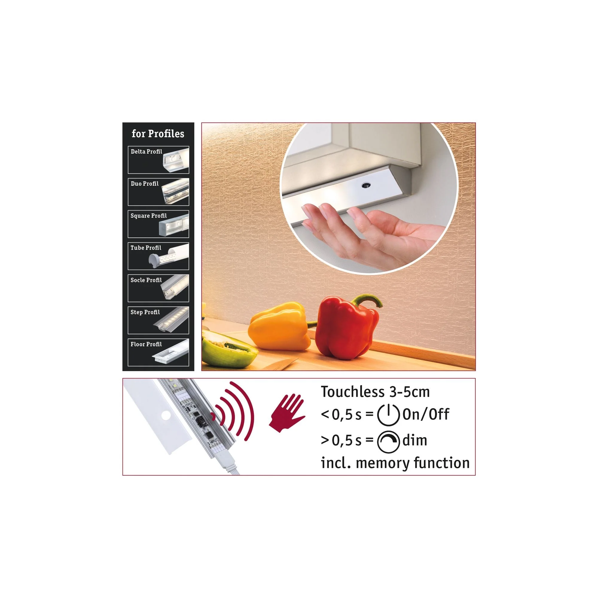 MaxLED Sensor Dimm Switch Touchless DC 24V max. 144W Weiß - Image 5