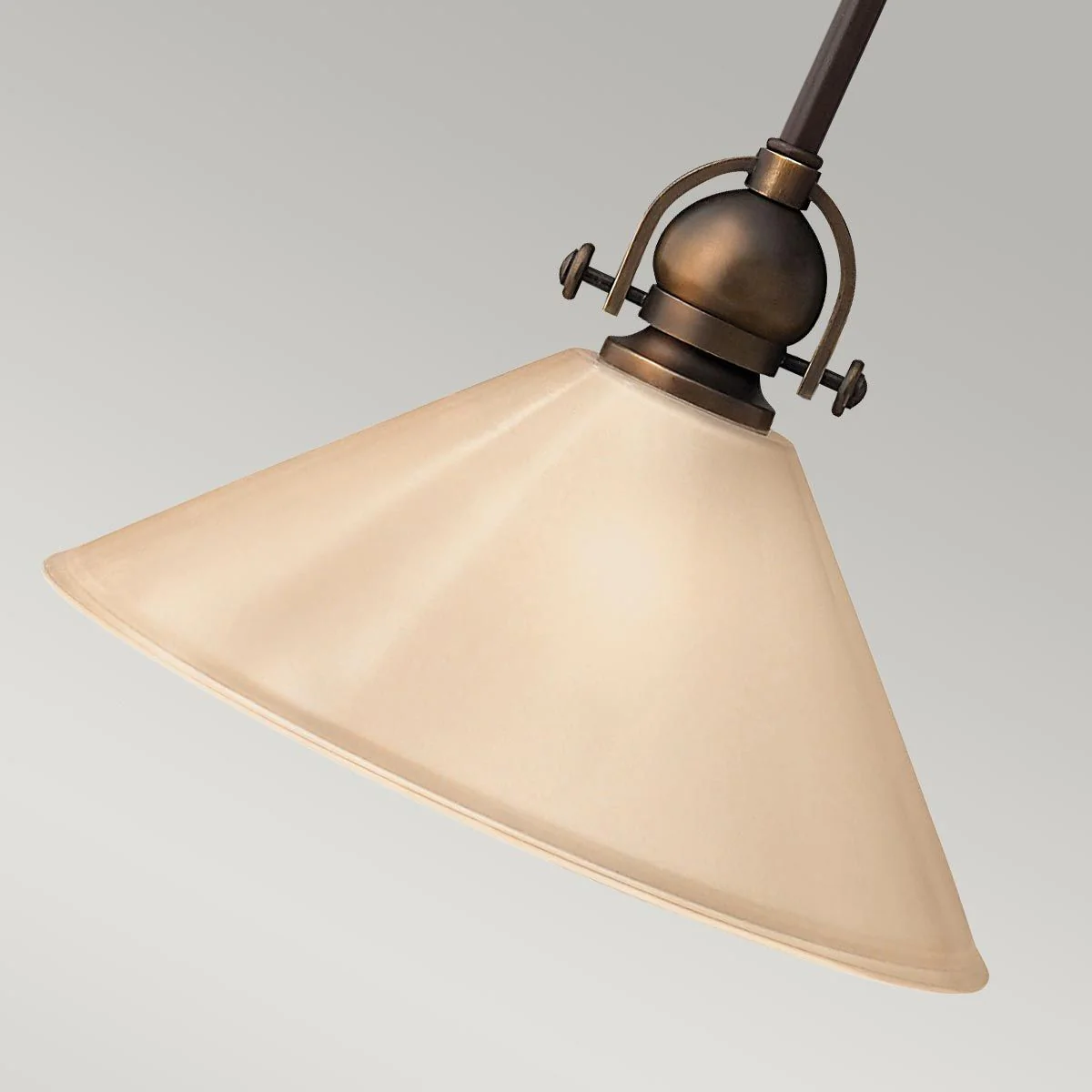 Mayflower 1-flammige Mini-Pendelleuchte - Alte Bronze, Stahl, geätztes Bernsteinglas - Image 2