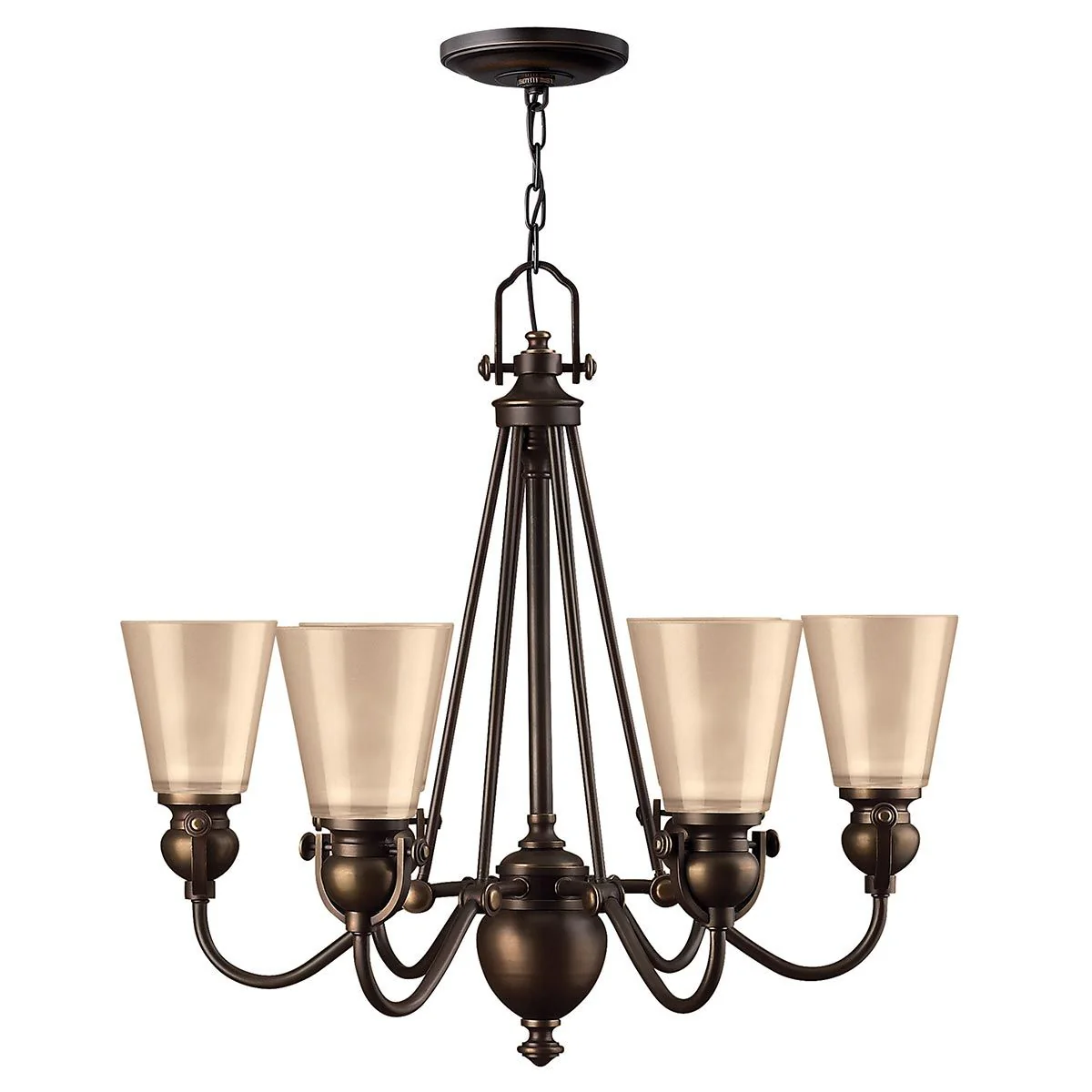Mayflower Kronleuchter mit 6 Lichtern, alte Bronze