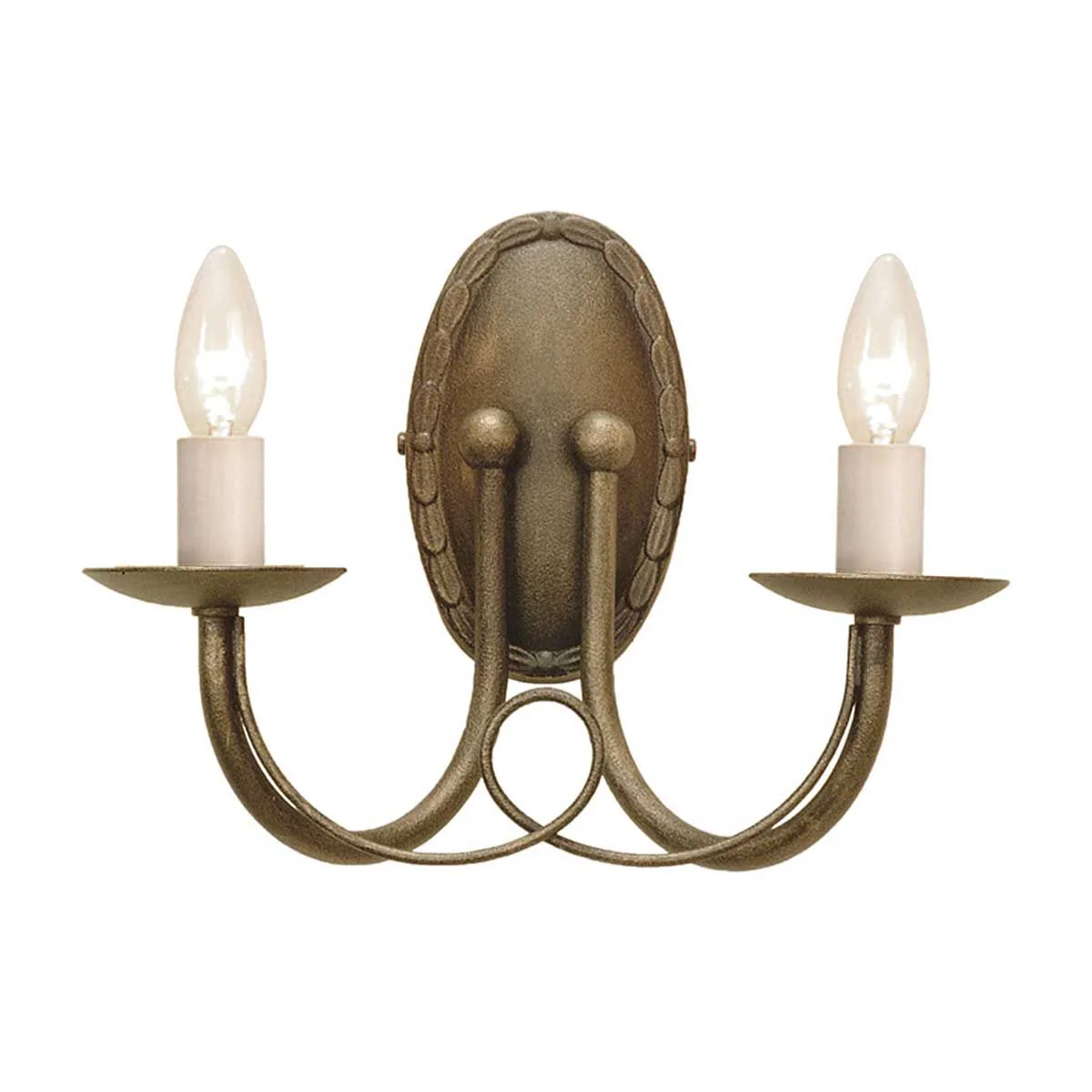 Minster 2-flammige Wandleuchte - Schwarz/Goldpatina