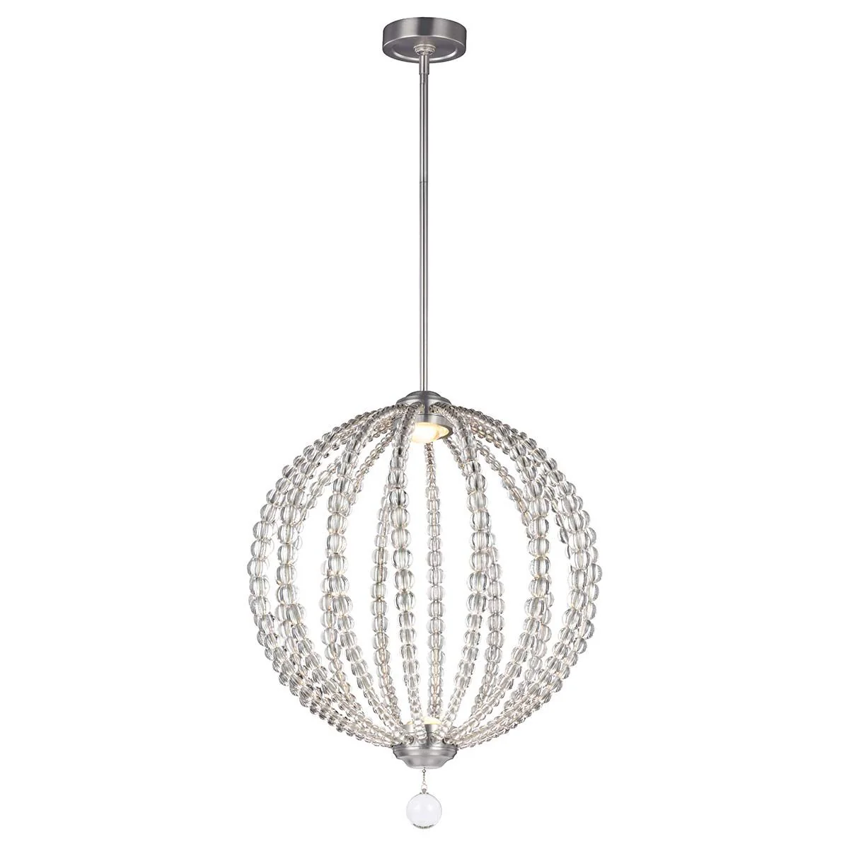Mittelgroße LED-Pendelleuchte Oberlin - Satiniertes Nickel