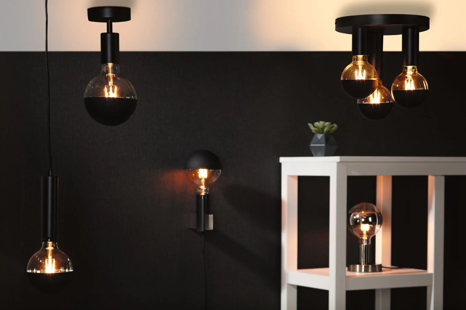 Modern Classic Edition LED Globe Kopfspiegel E27 230V 600lm 6,5W 2700K Kopfspiegel Schwarz matt - Image 2