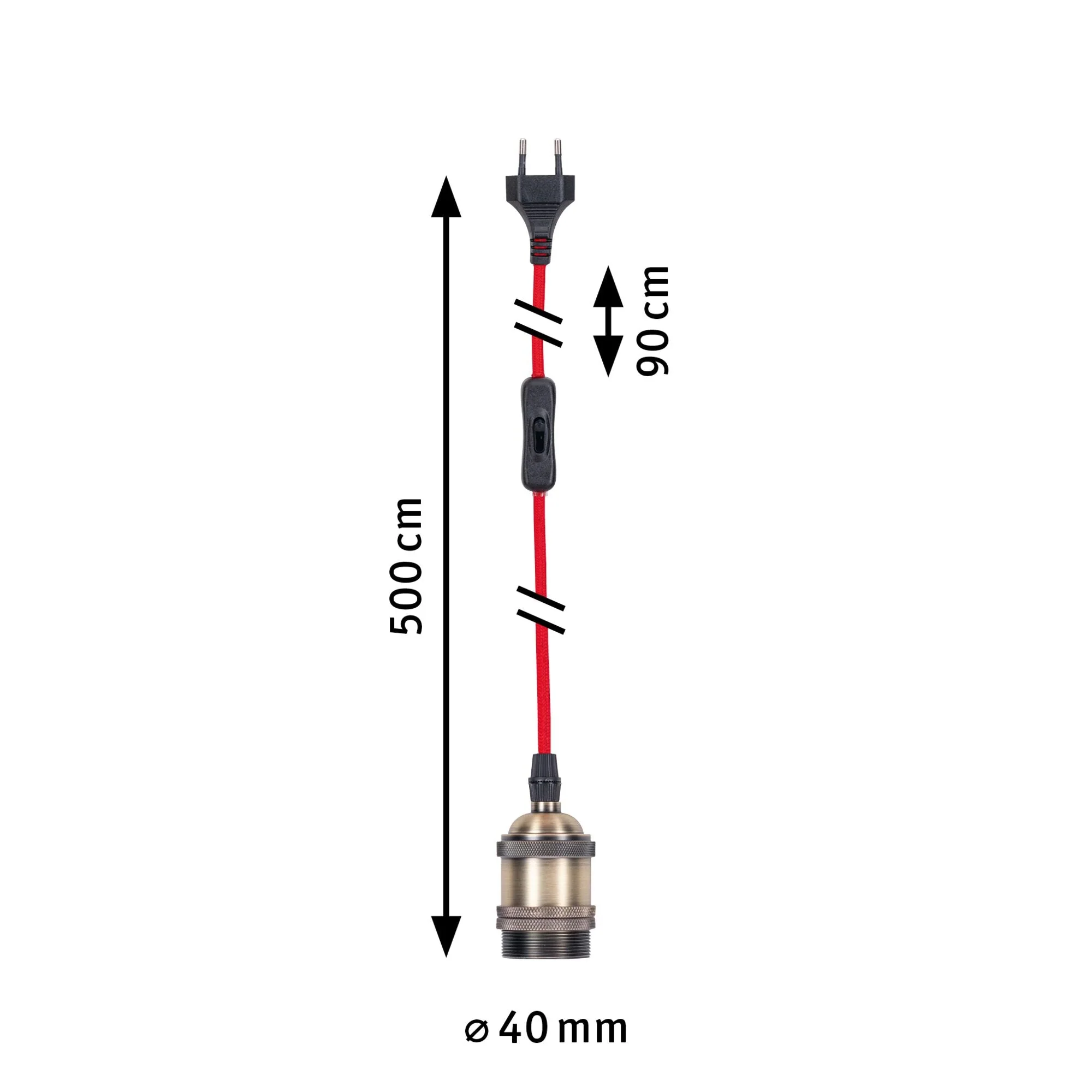 Neordic Eldar inkl. Stecker E27 max. 20W Rot/Nickel gebürstet dimmbar Metall - Image 4