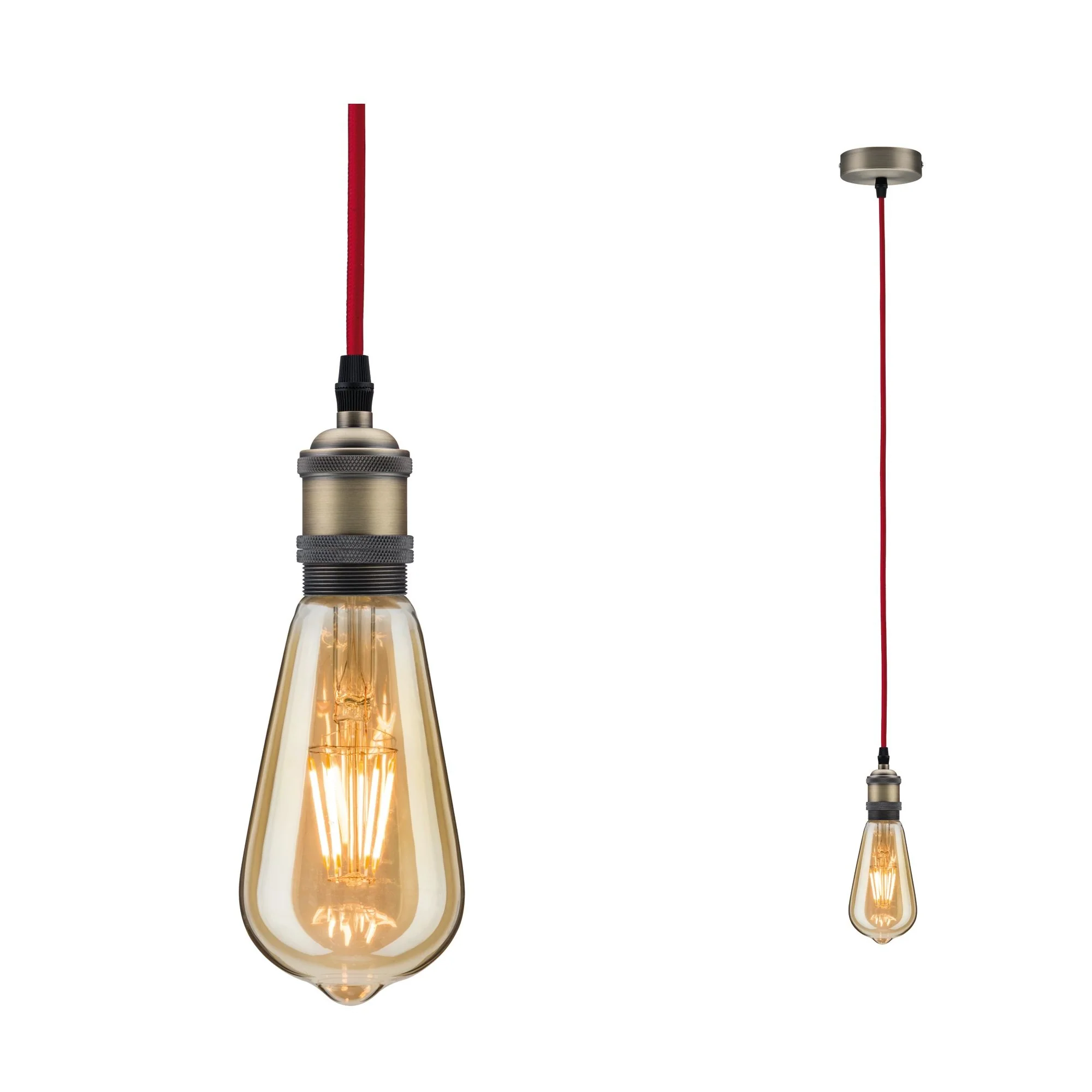 Neordic Eldar Pendelleuchte max1x20W E27Rot/Brüniert 230V Metall Pendelleuchte