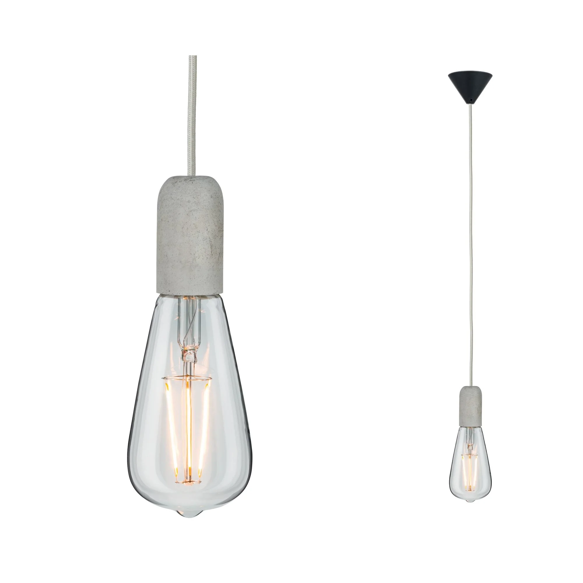 Neordic Jano Pendelleuchte max1x20W E27Grau/Schwarz 230V Beton/Kunststoff Pendelleuchte