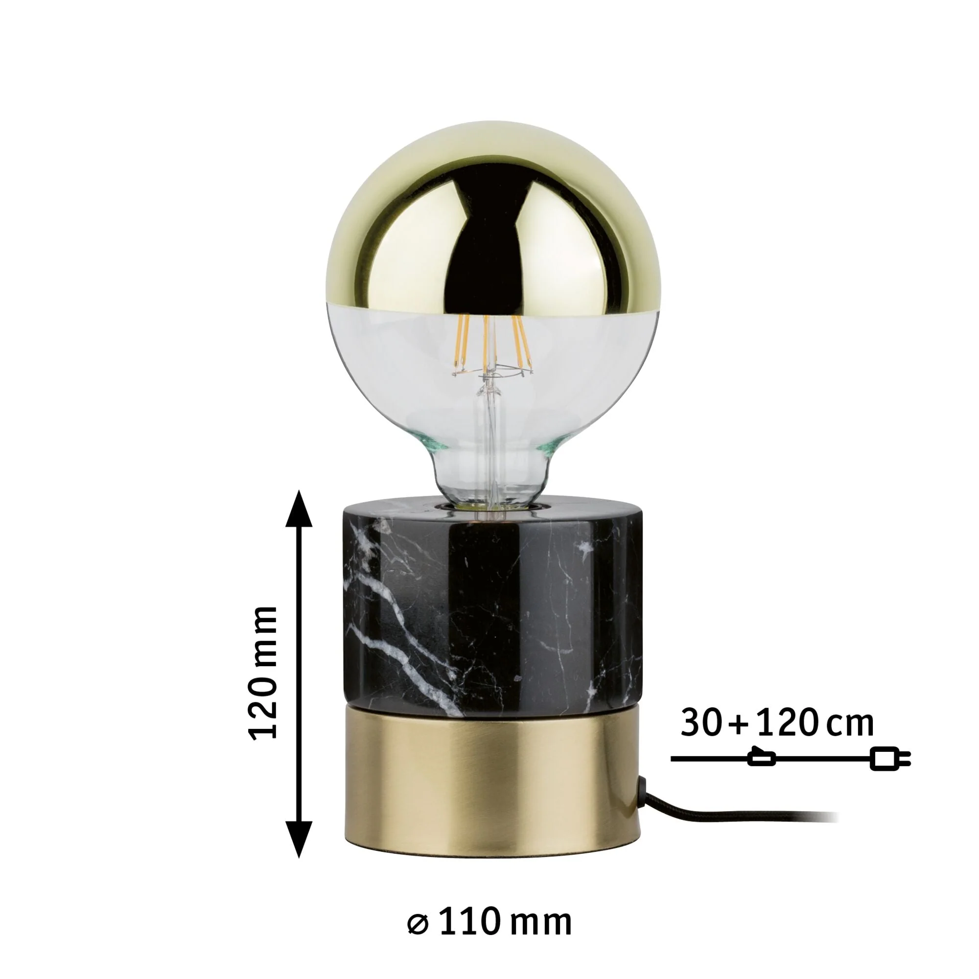 Neordic Vala E27 max. 20W Messing gebürstet/Marmor Metall/Marmor - Image 2