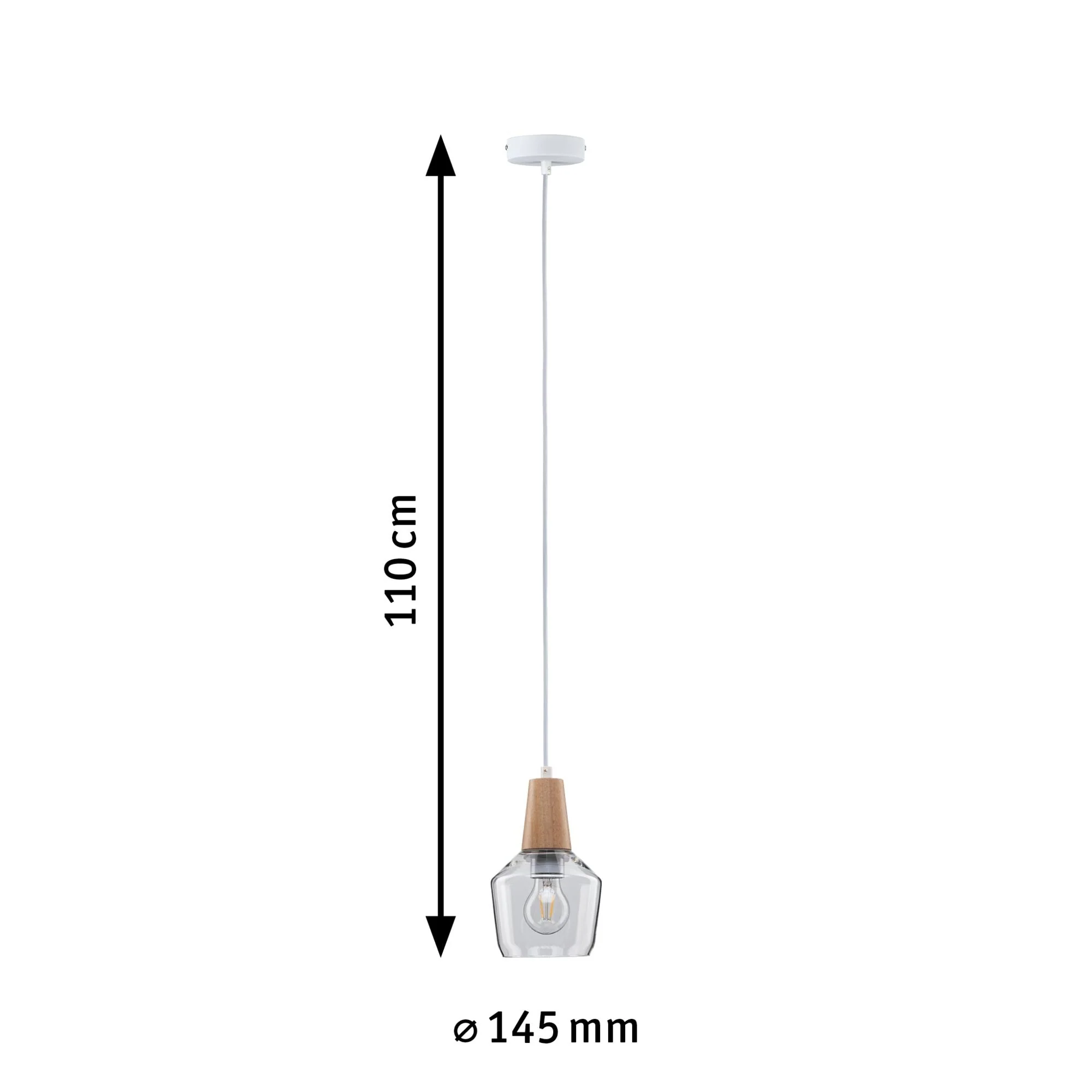 Neordic Ylvie E27 max. 20W Holz/Klar dimmbar Holz/Glas - Image 3