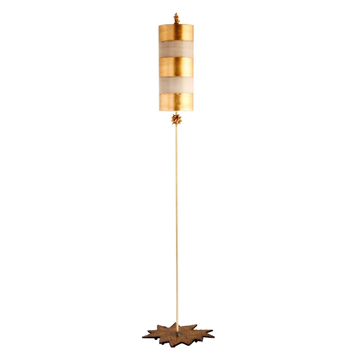 Nettle 1-flammige Stehlampe - Blattgold und Taupe