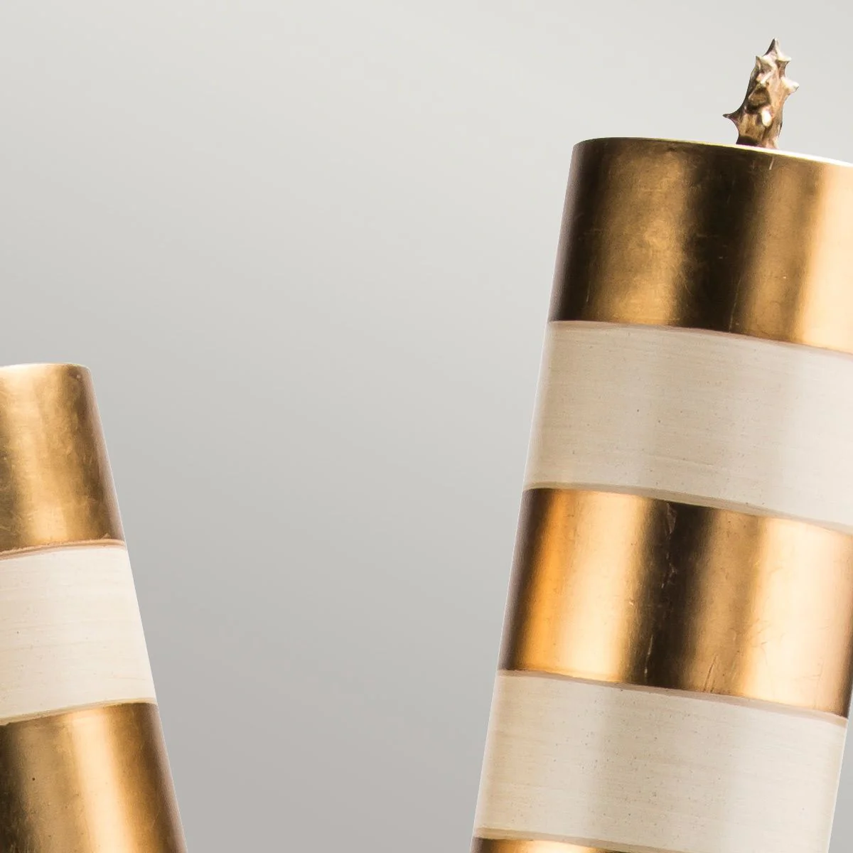 Nettle Luxe Stehlampe mit 2 Lichtern, Gold und Taupe - Image 2