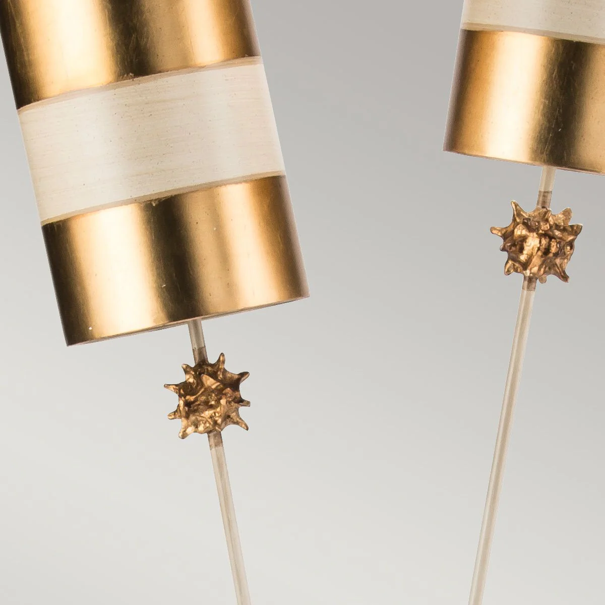 Nettle Luxe Stehlampe mit 2 Lichtern, Gold und Taupe - Image 3