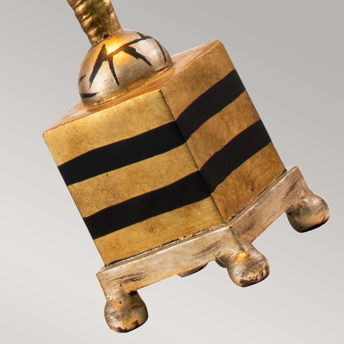 Noma Luxe Tischlampe mit 1 Licht, Blattgold, Schwarz und Silber, Schirm aus glasiertem Blattgold - Image 5