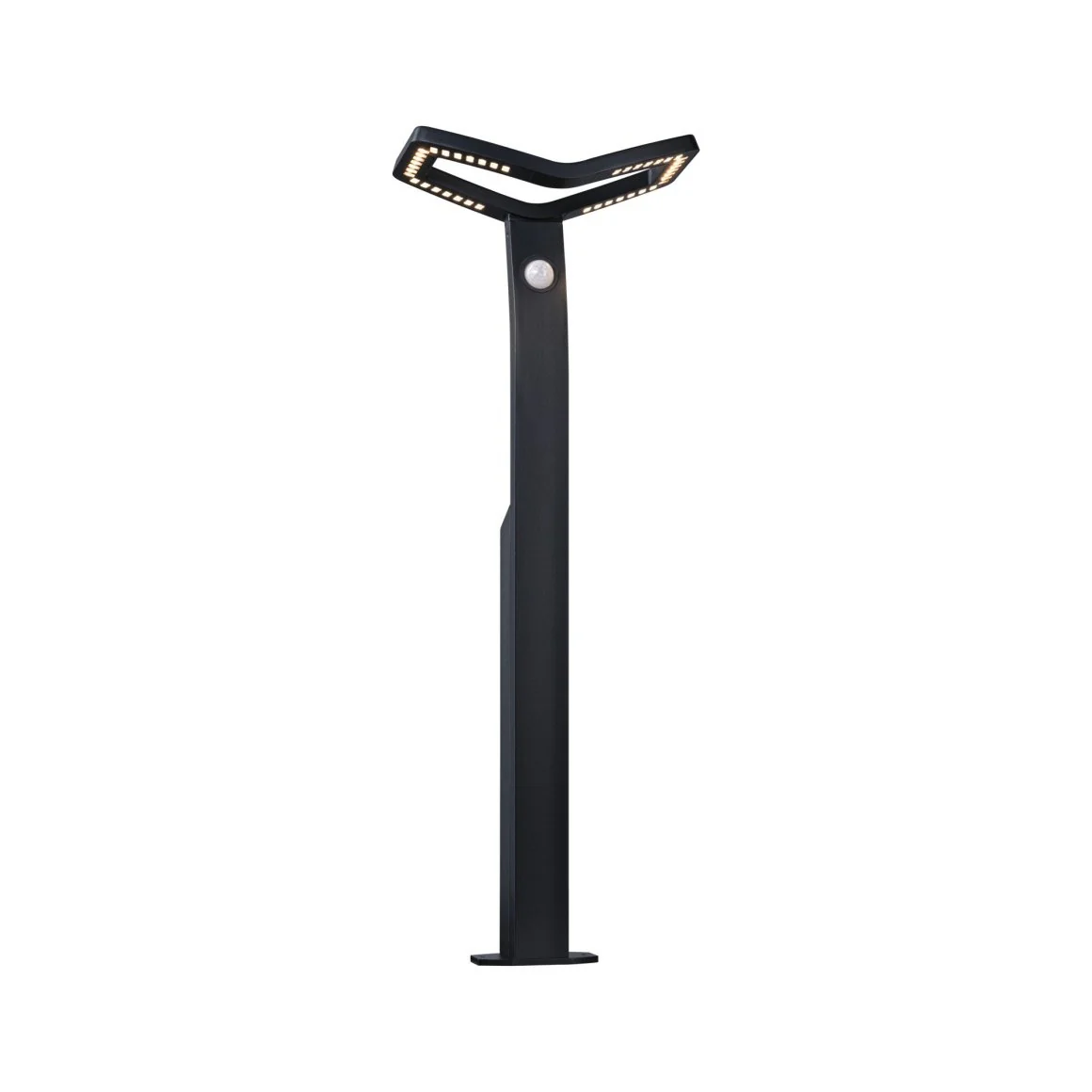 LED Pollerleuchte Alara Dämmerungsgesteuerter Bewegungsmelder (IR)  IP44 eckig 665 mm 3000K 10W 450lm 230V Anthrazit Metall