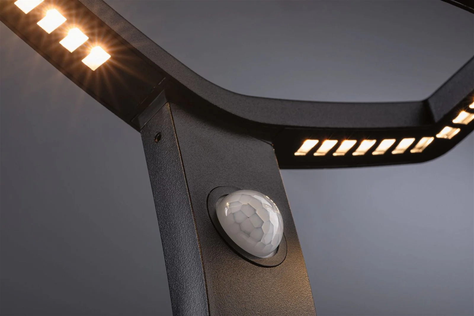 LED Pollerleuchte Alara Dämmerungsgesteuerter Bewegungsmelder (IR)  IP44 eckig 665 mm 3000K 10W 450lm 230V Anthrazit Metall - Image 2