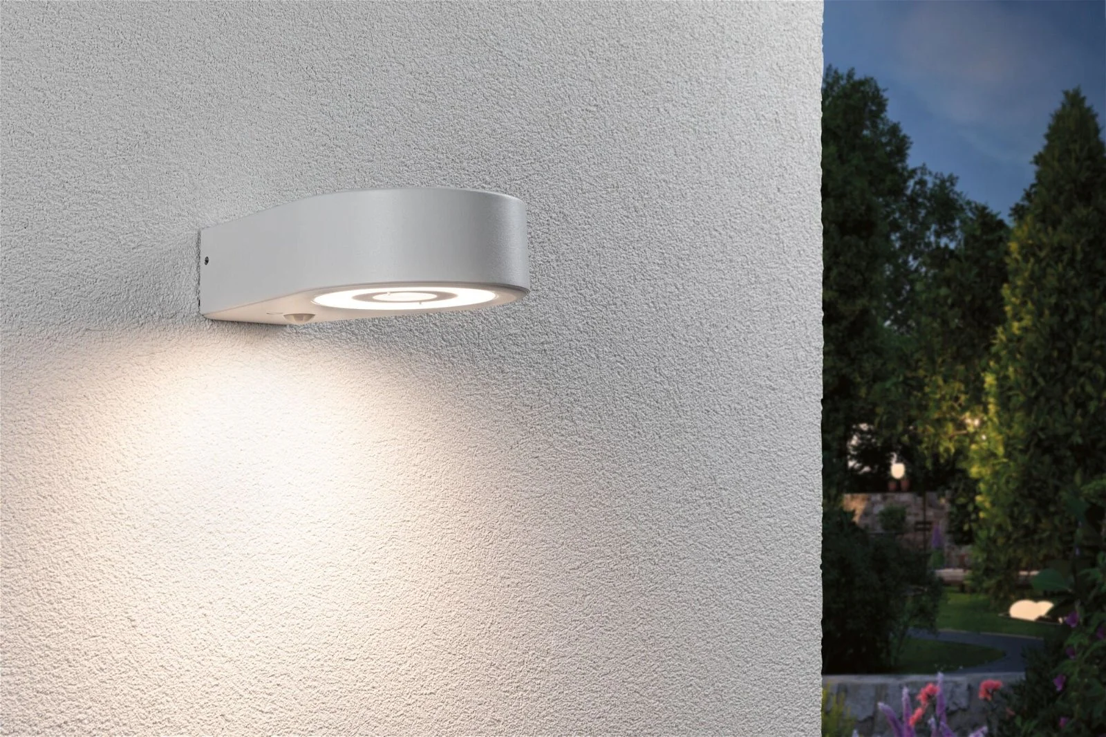 Outd 230V Wand Silma 1er Sensor Weiß Wandaufbauleuchte