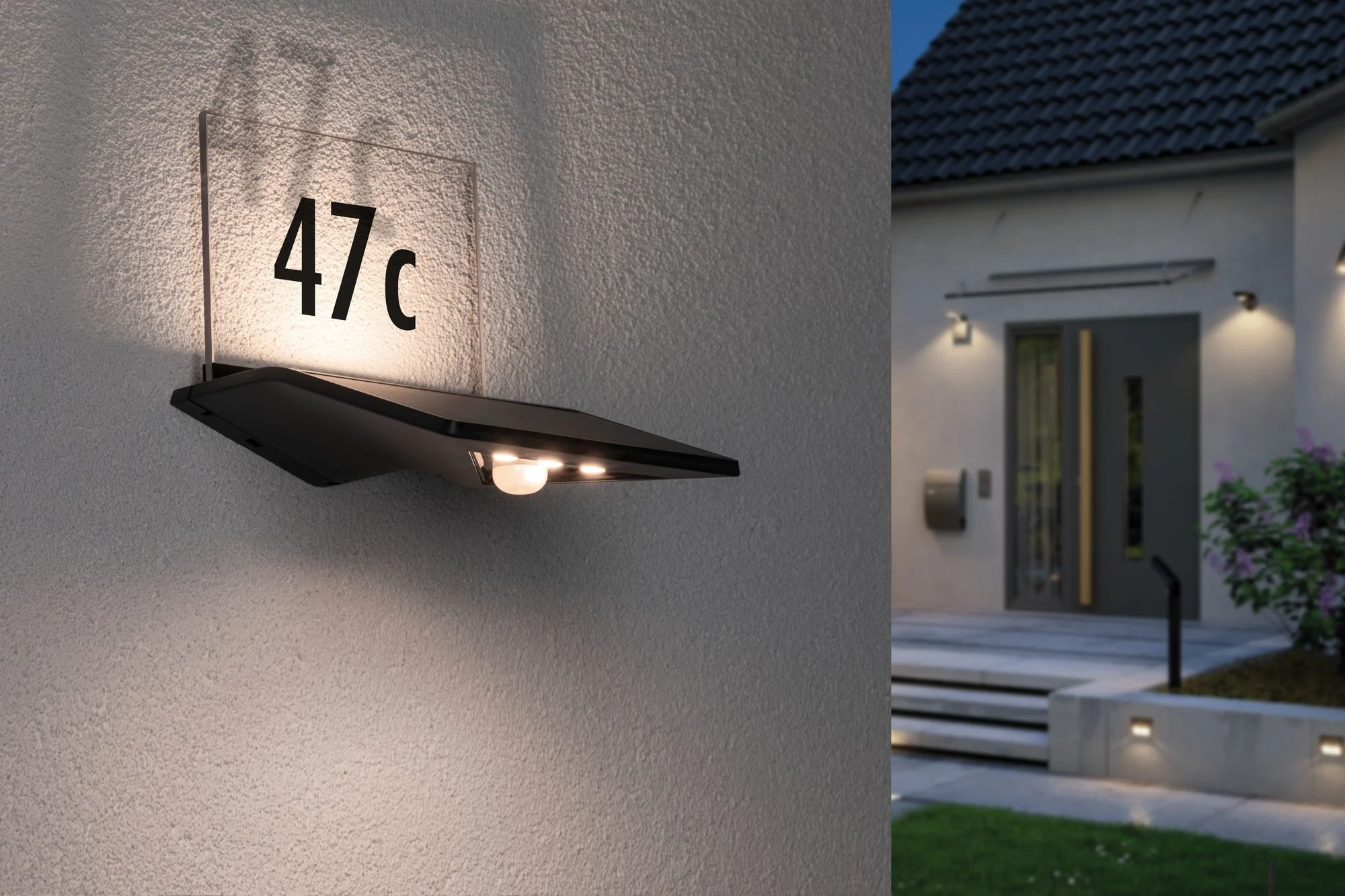 Outdoor Solar bel. Hausnummer Yoko IP443000K 150lm Bewegungsmelder Anthrazit - Image 2