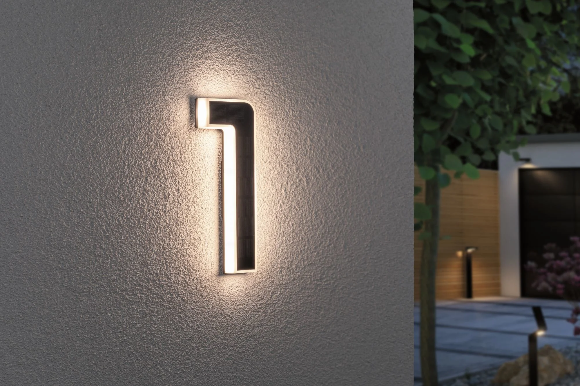 Outdoor Solar Hausnummer 1 IP44 3.000K 0,2W Akku wechselbar - Image 3