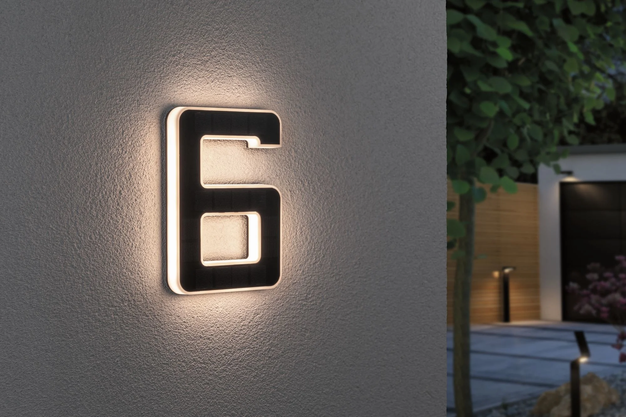 Outdoor Solar Hausnummer 6 IP44 3.000K 0,2W Akku wechselbar - Image 3