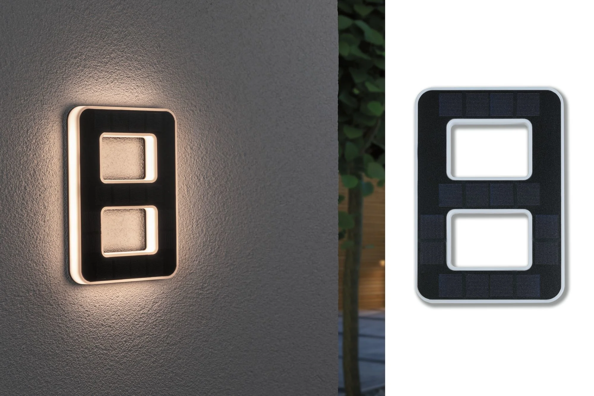 Outdoor Solar Hausnummer 8 IP44 3.000K 0,2W Akku wechselbar