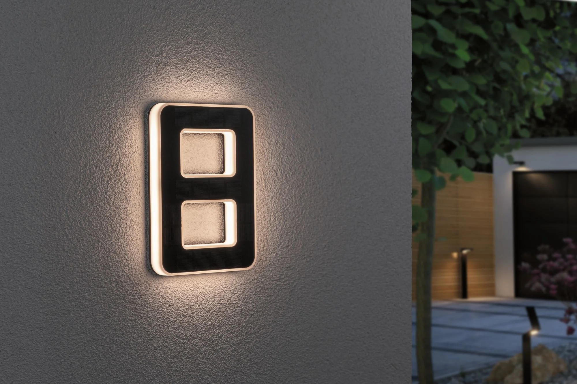 Outdoor Solar Hausnummer 8 IP44 3.000K 0,2W Akku wechselbar - Image 3