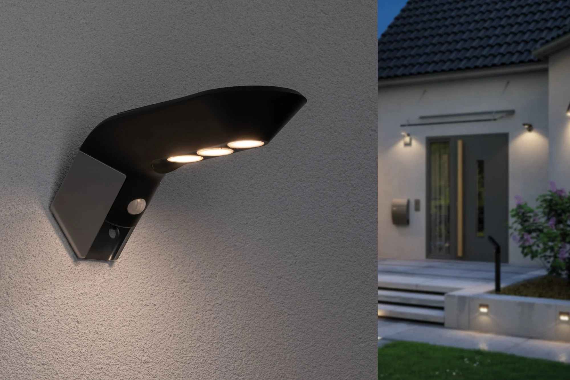 Outdoor Solar Wandleuchte Soley IP443000K 100lm Bewegungsmelder Anthrazit - Image 2