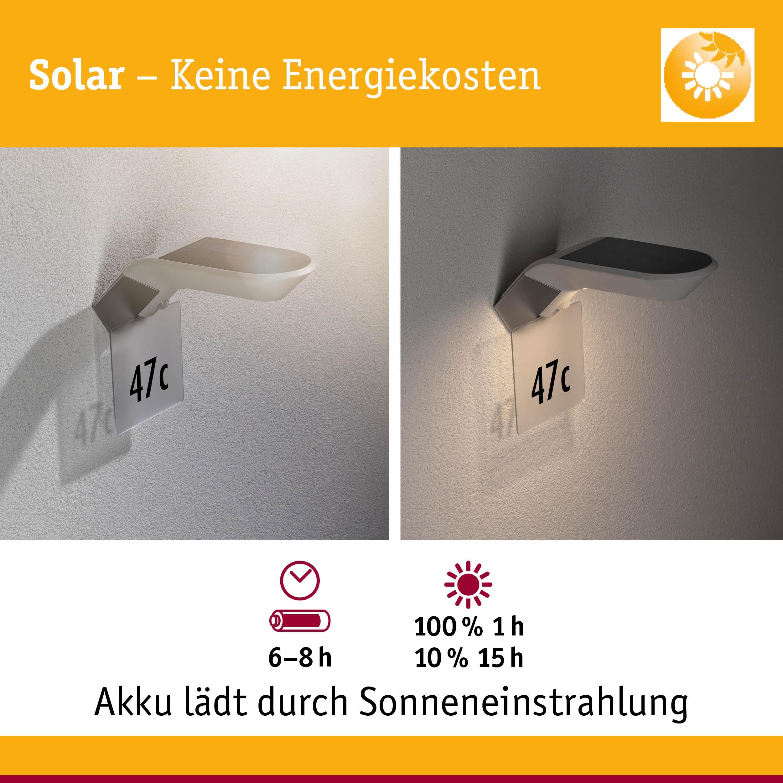 Outdoor Solar Wandleuchte Soley IP44Zubehör Hausnummer Metall Weiß - Image 4
